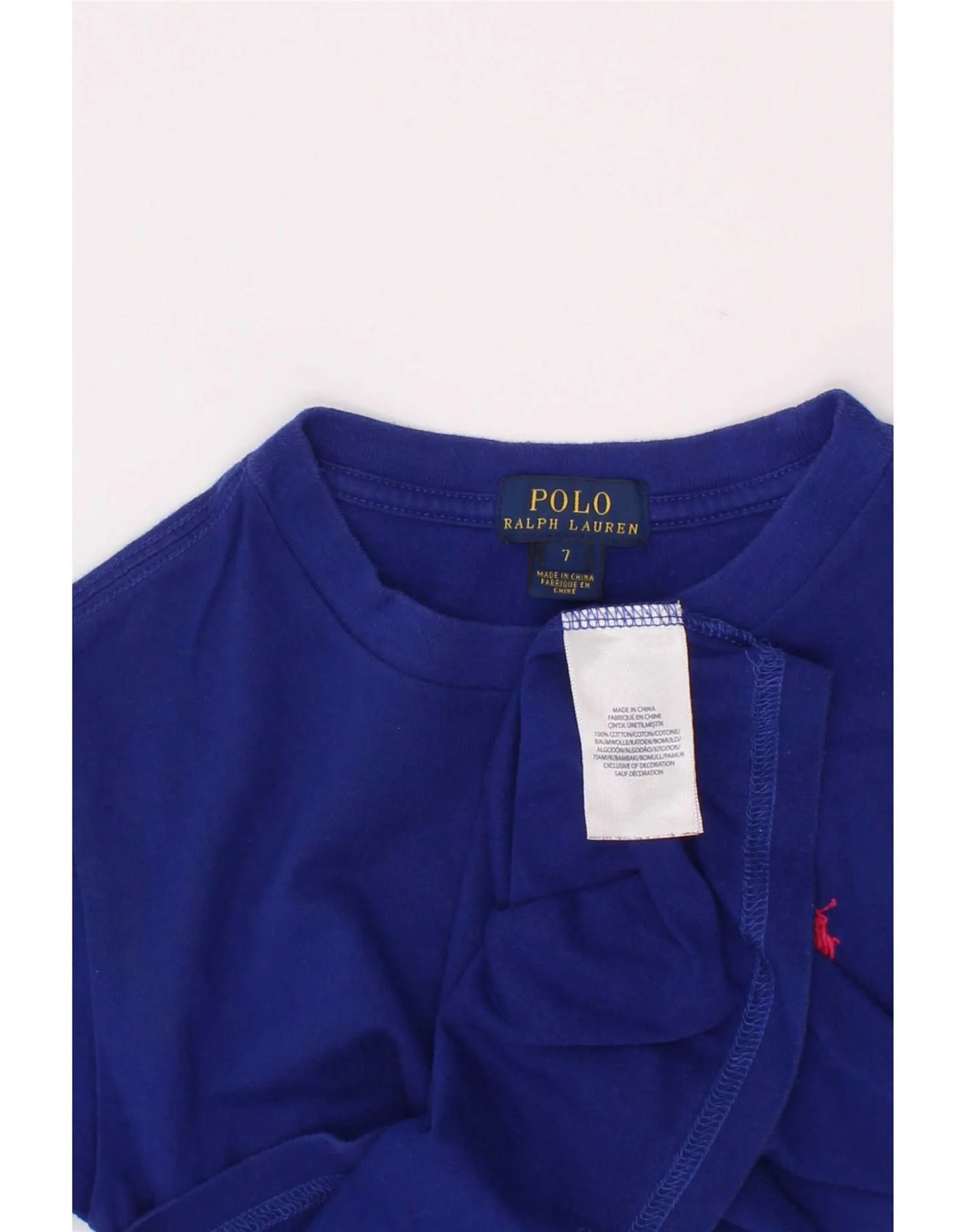 Polo Ralph Lauren Boys T-Shirt Top 6-7 Years Blue Cotton - Image 3