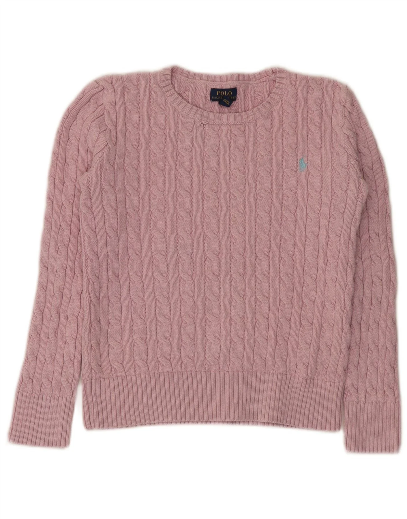 Polo Ralph Lauren Girls Crop Crew Neck Jumper Sweater 15-16 Years XL Pink