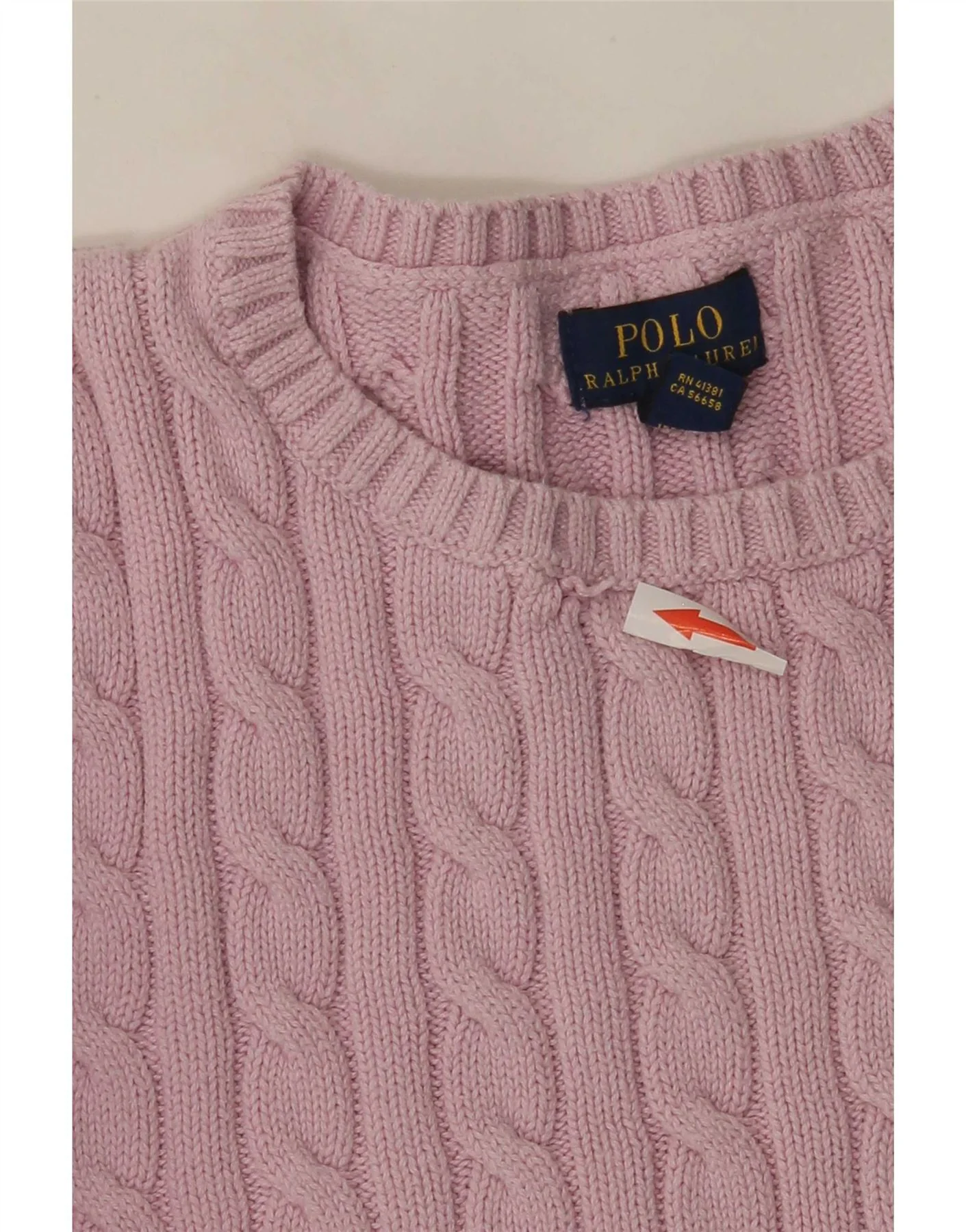 Polo Ralph Lauren Girls Crop Crew Neck Jumper Sweater 15-16 Years XL Pink - Image 4
