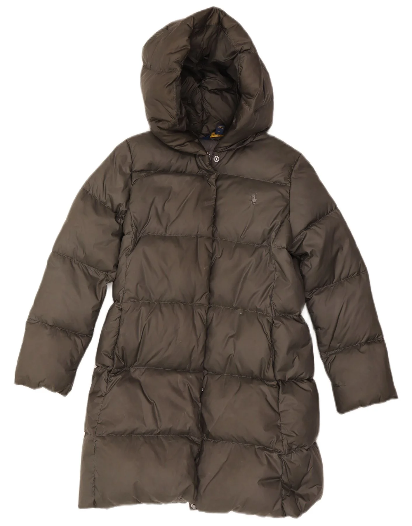 Polo Ralph Lauren Girls Hooded Padded Coat 8-9 Years Medium Khaki Nylon