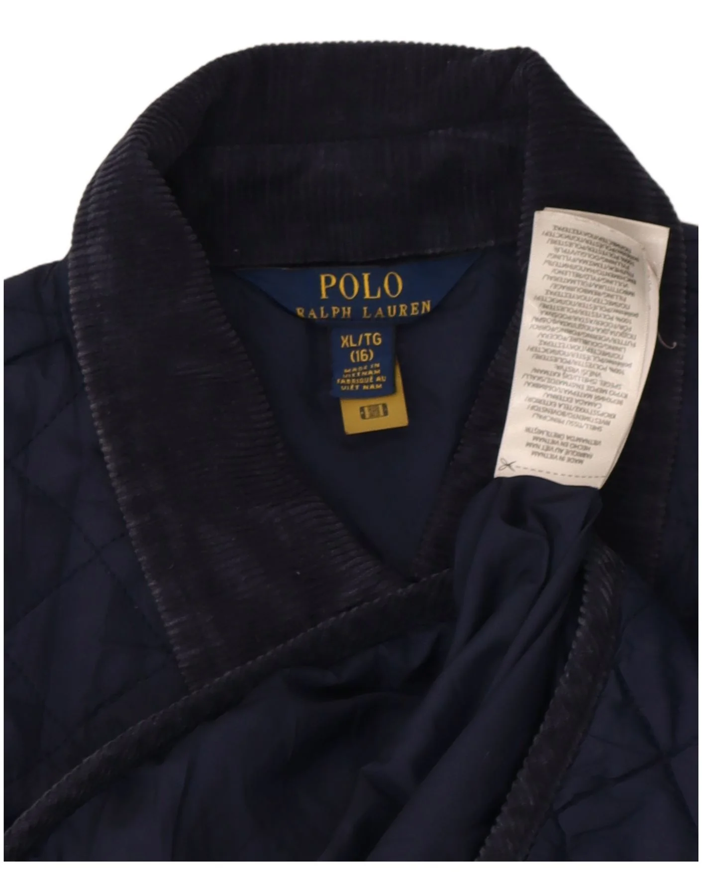 Polo Ralph Lauren Girls Quilted Jacket 15-16 Years XL Navy Blue Polyester - Image 3