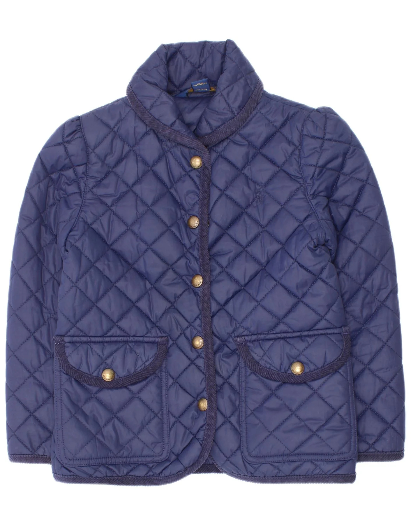 Polo Ralph Lauren Girls Quilted Jacket 5-6 Years Navy Blue Polyester