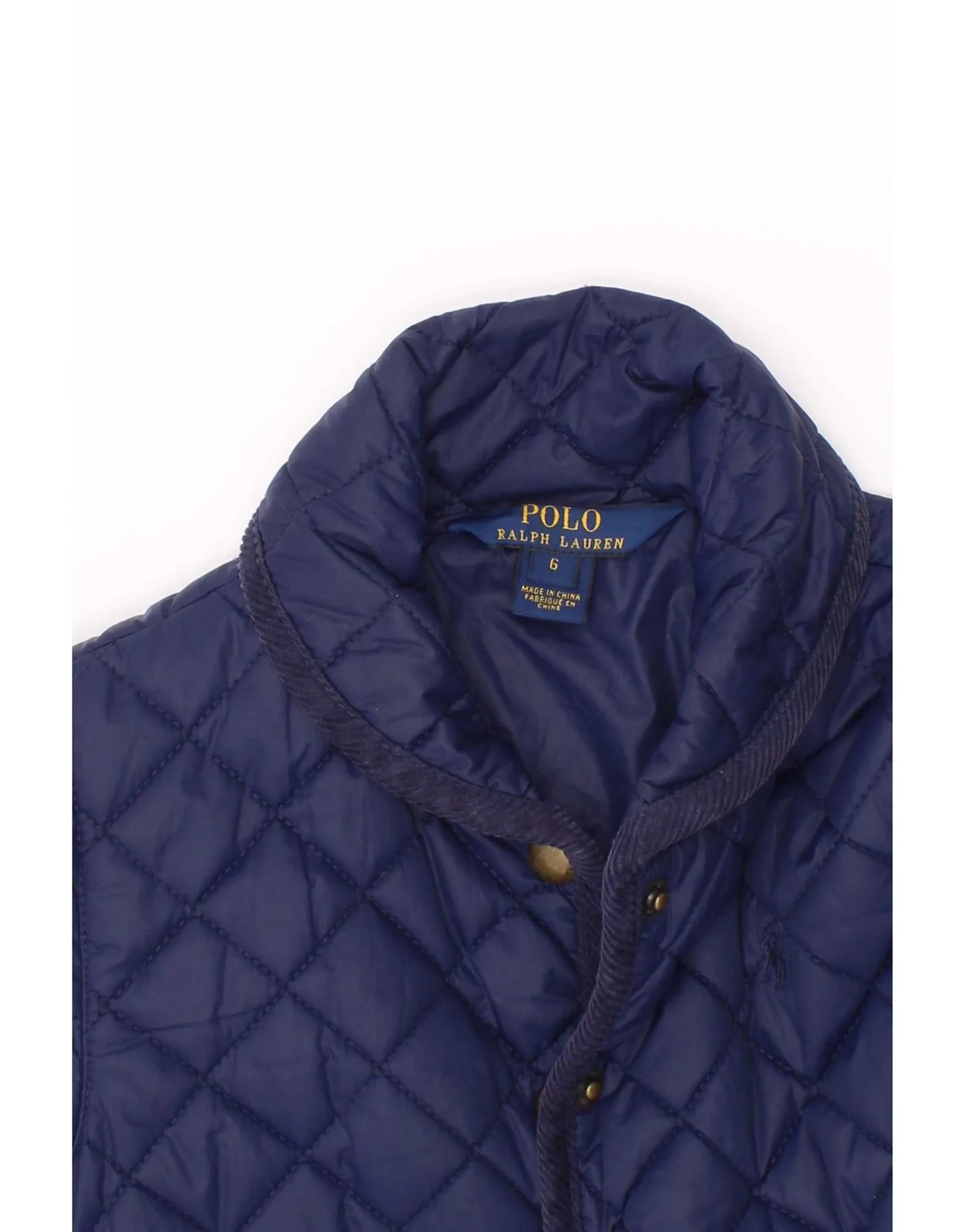 Polo Ralph Lauren Girls Quilted Jacket 5-6 Years Navy Blue Polyester - Image 5