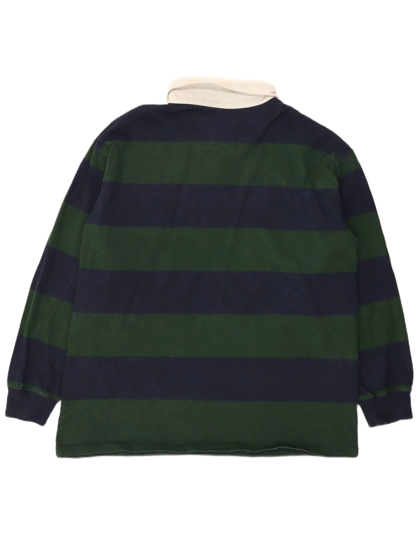 Polo Ralph Lauren Mens Big Long Sleeve Rugby Shirt 4XL Green Striped Cotton - Image 2