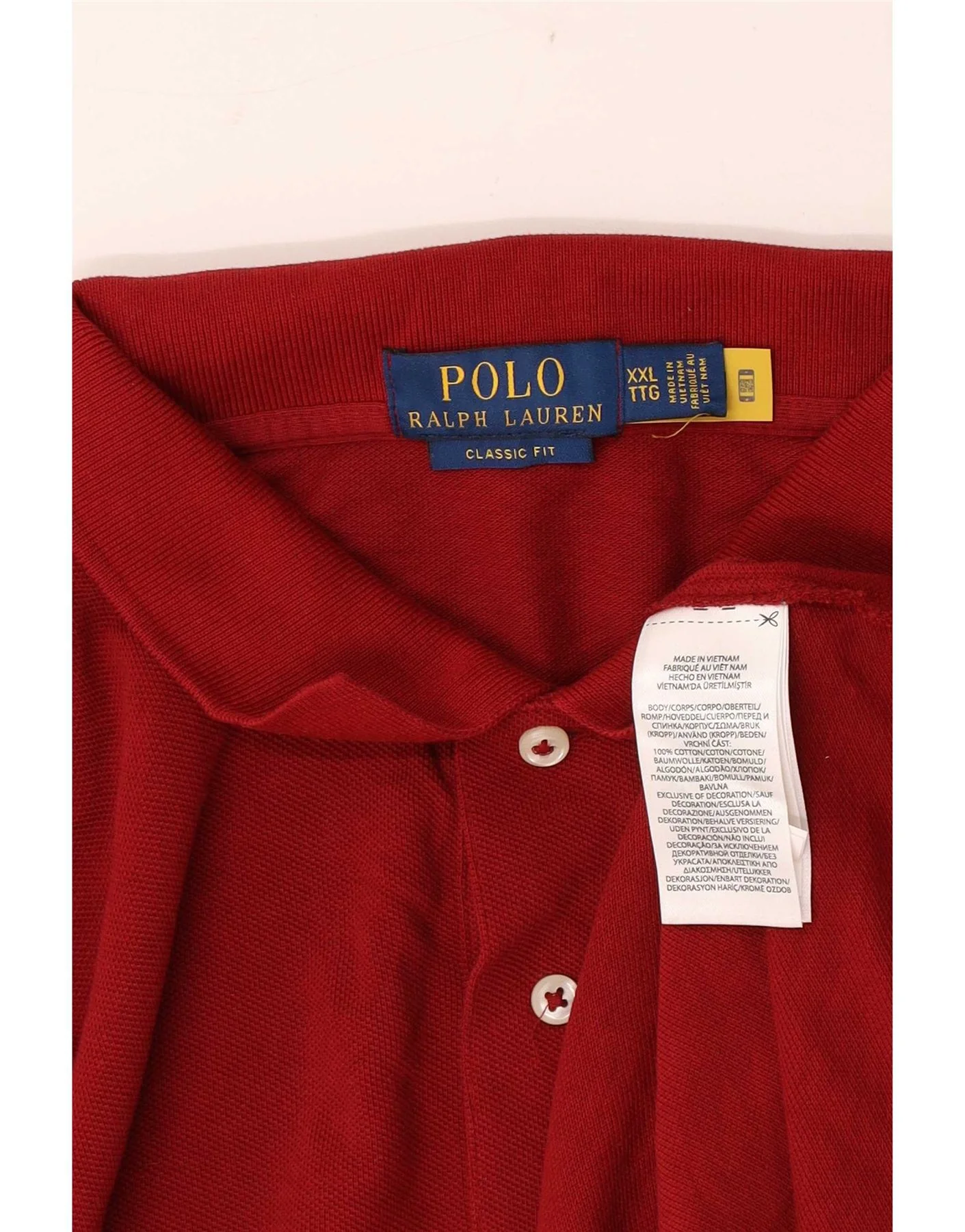Polo Ralph Lauren Mens Classic Fit Shirt 2XL Red Cotton - Image 3