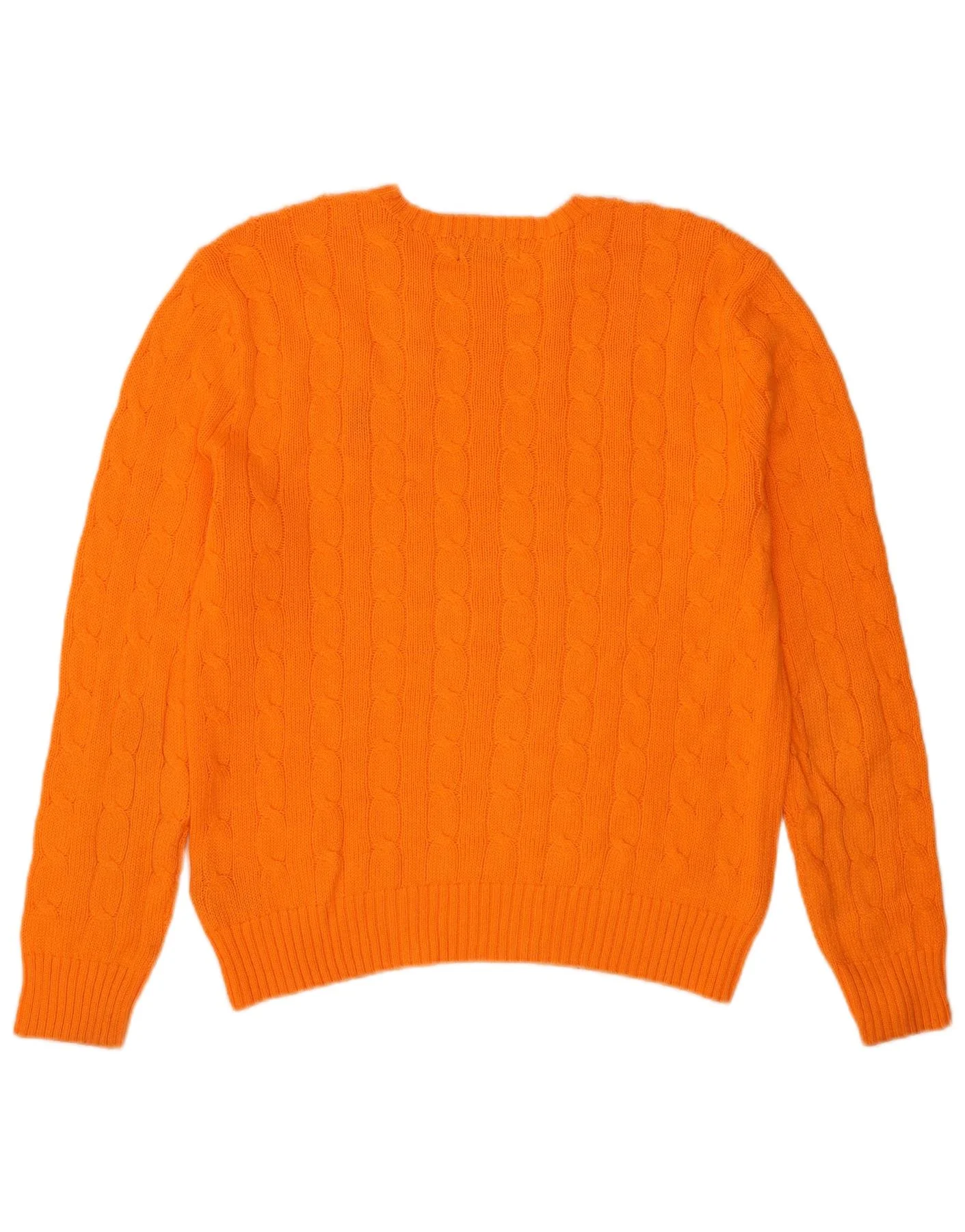 Polo Ralph Lauren Mens Crew Neck Jumper Sweater Medium Orange Cotton - Image 2