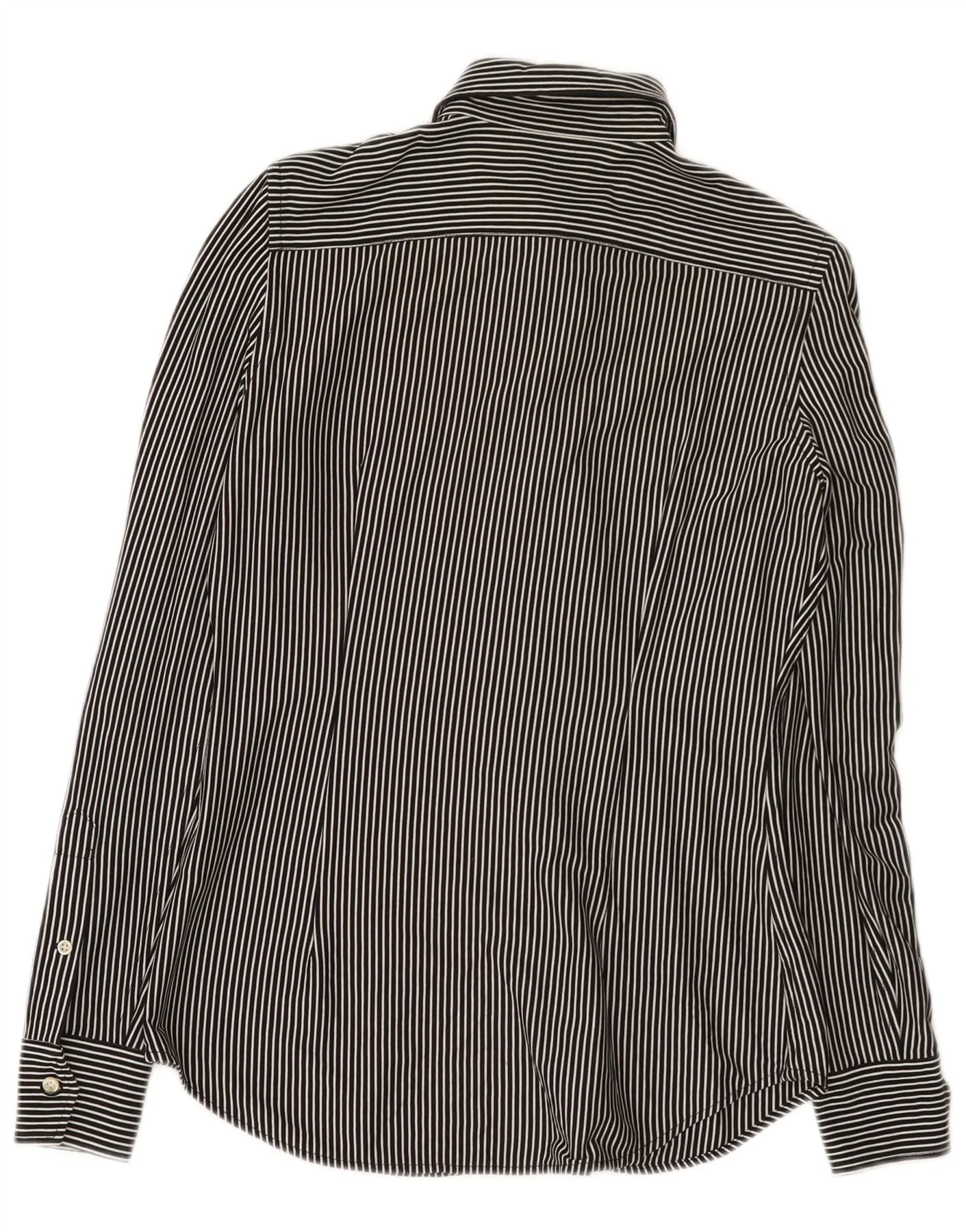 Polo Ralph Lauren Mens Dress Shirt Small Black Pinstripe Cotton - Image 2
