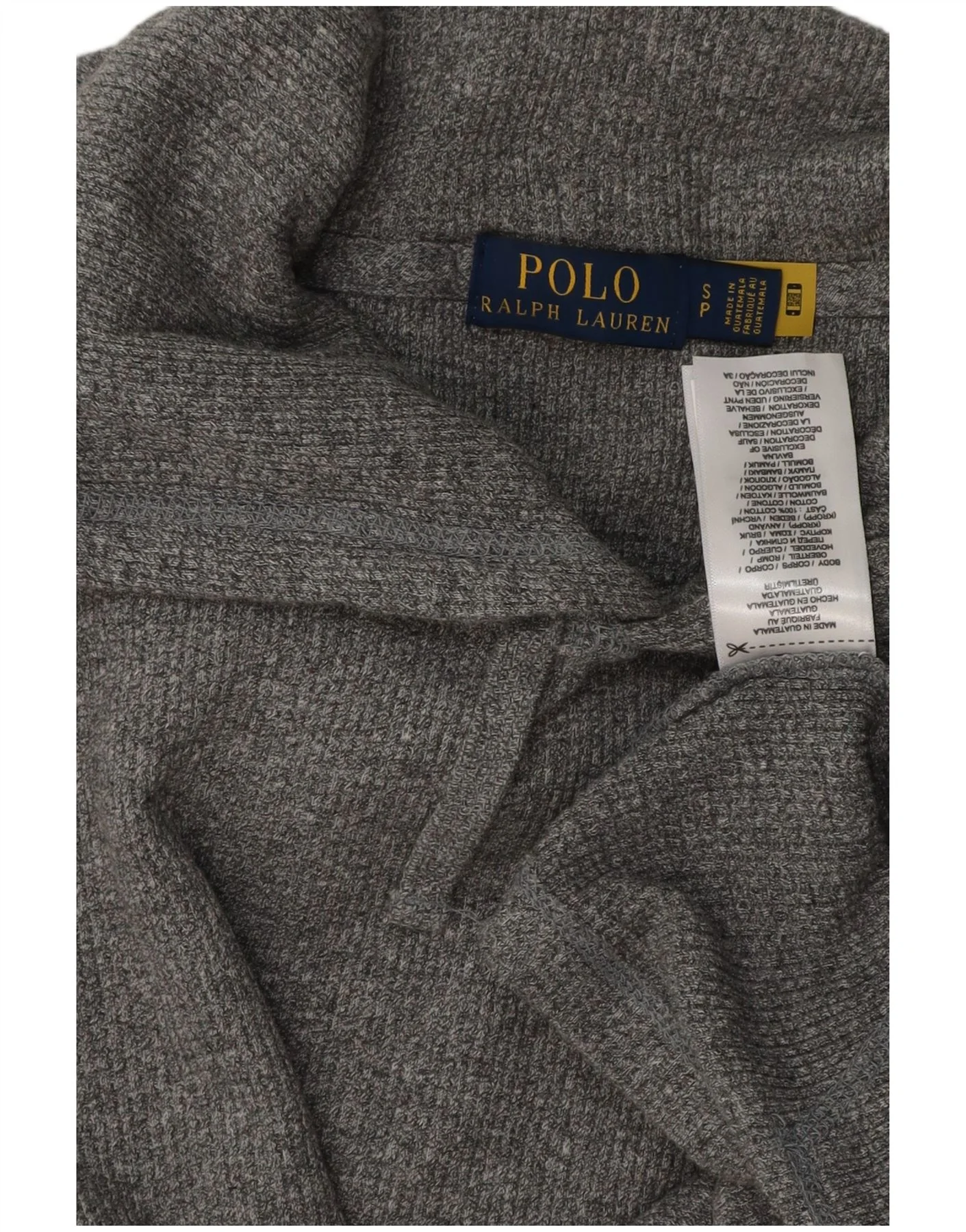 POLO RALPH LAUREN Mens Hoodie Jumper Small Grey Cotton - Image 3