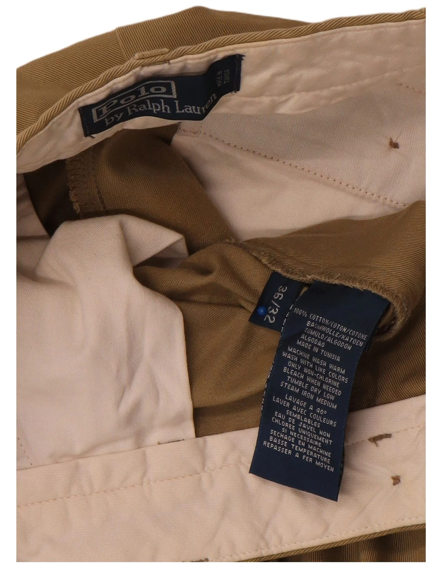 Polo Ralph Lauren Mens Pegged Chino Trousers W36 L32 Khaki Cotton - Image 3