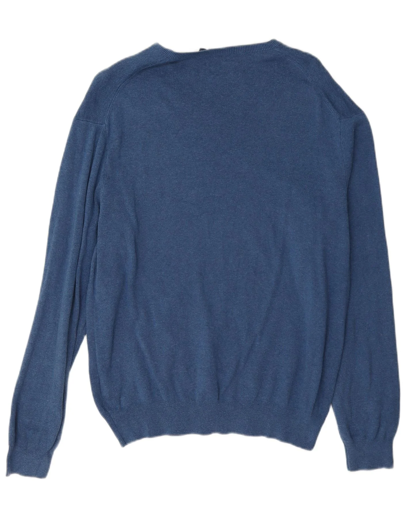 Polo Ralph Lauren Mens Regular Fit V-Neck Jumper Sweater Medium Blue Cotton - Image 2
