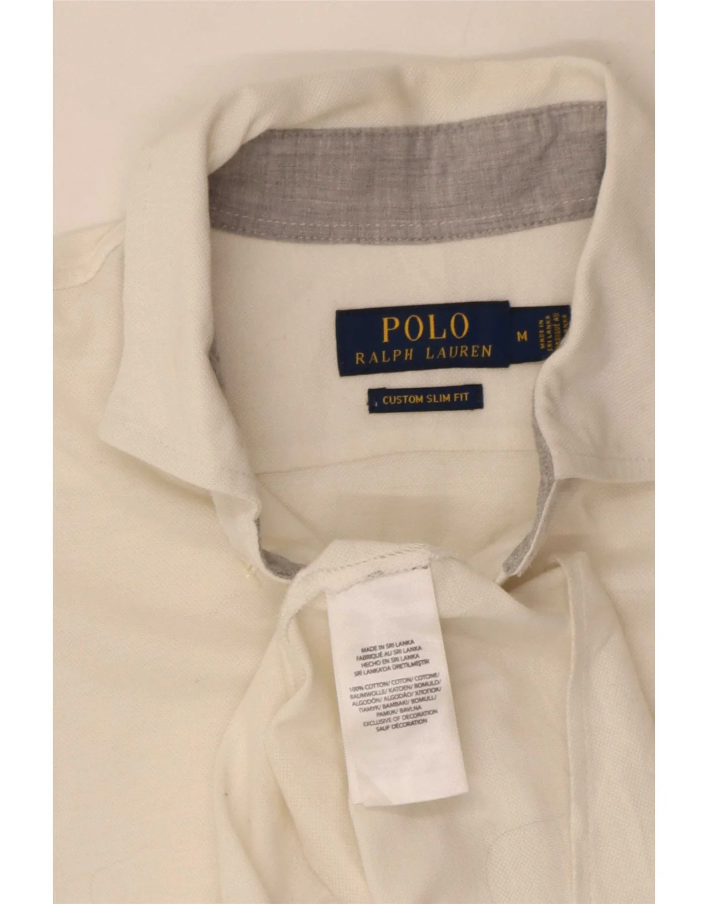 Polo Ralph Lauren Mens Short Sleeve Slim Fit Shirt Medium White Cotton - Image 3