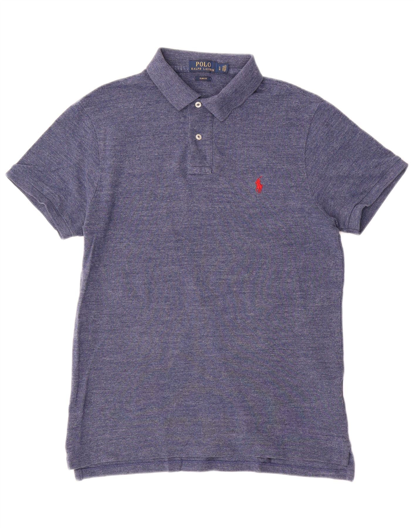 Polo Ralph Lauren Mens Slim Fit Shirt Large Navy Blue Cotton