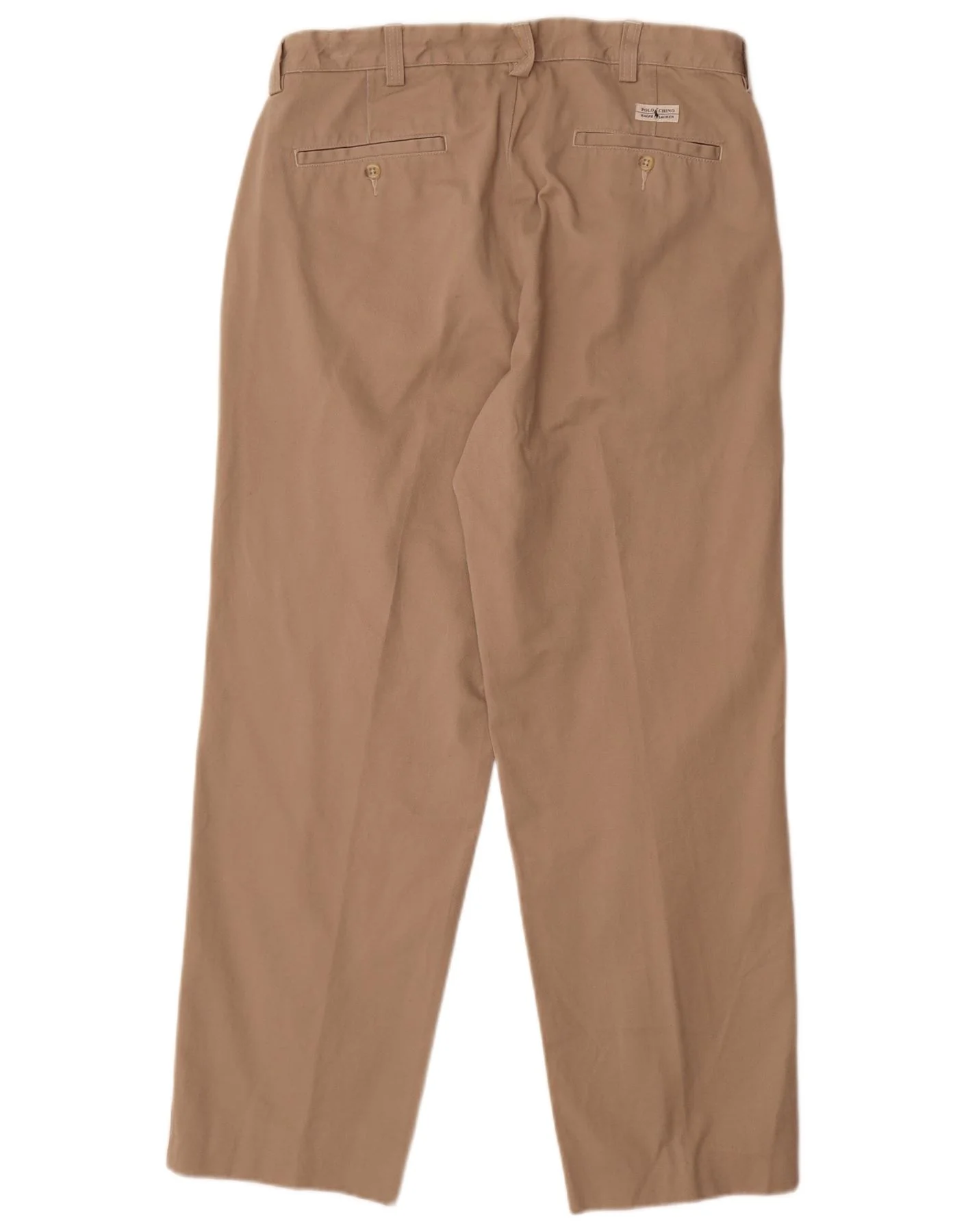 Polo Ralph Lauren Mens Straight Chino Trousers W34 L28 Beige Cotton - Image 2