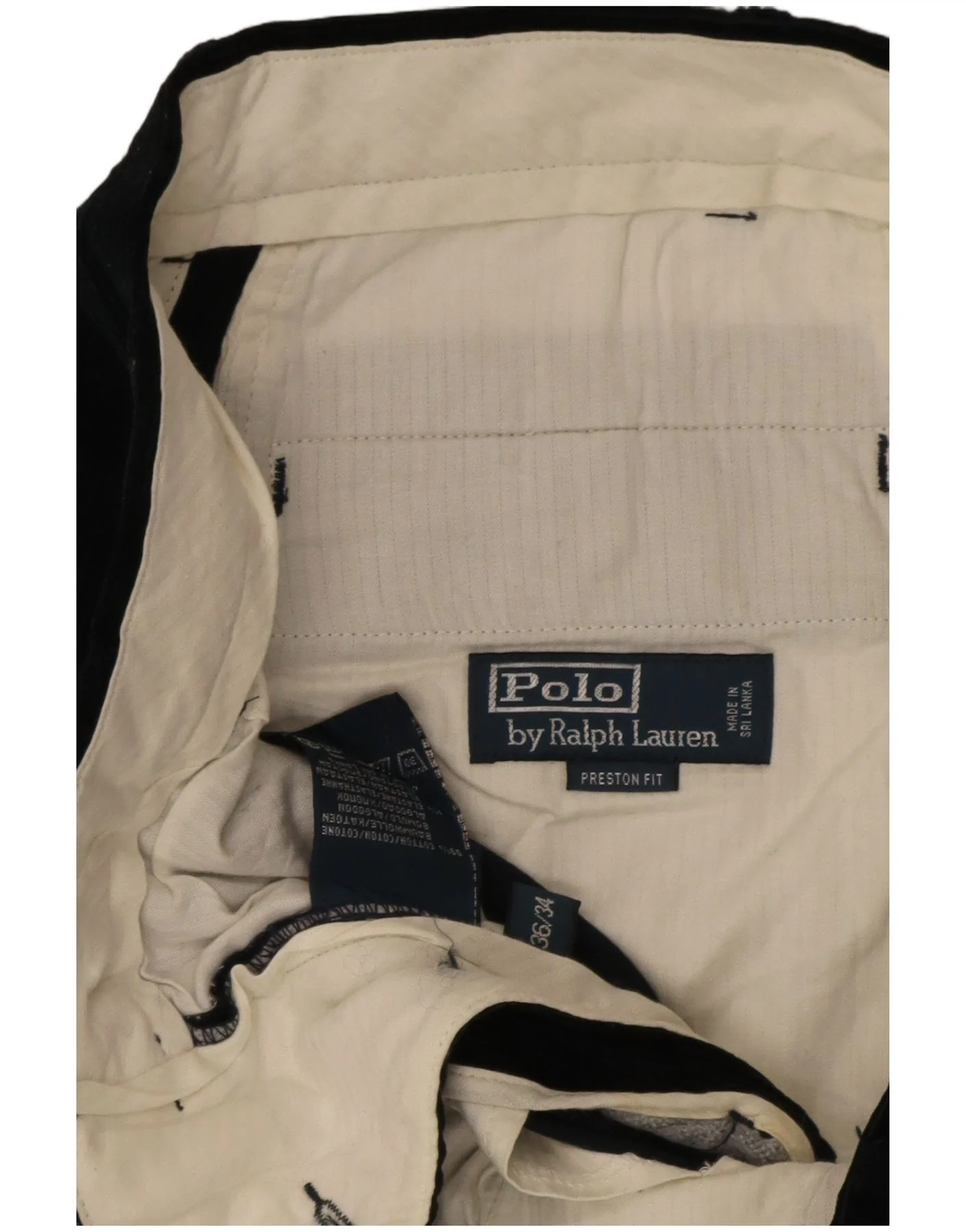 Polo Ralph Lauren Mens Straight Corduroy Trousers W36 L26 Navy Blue Cotton - Image 3