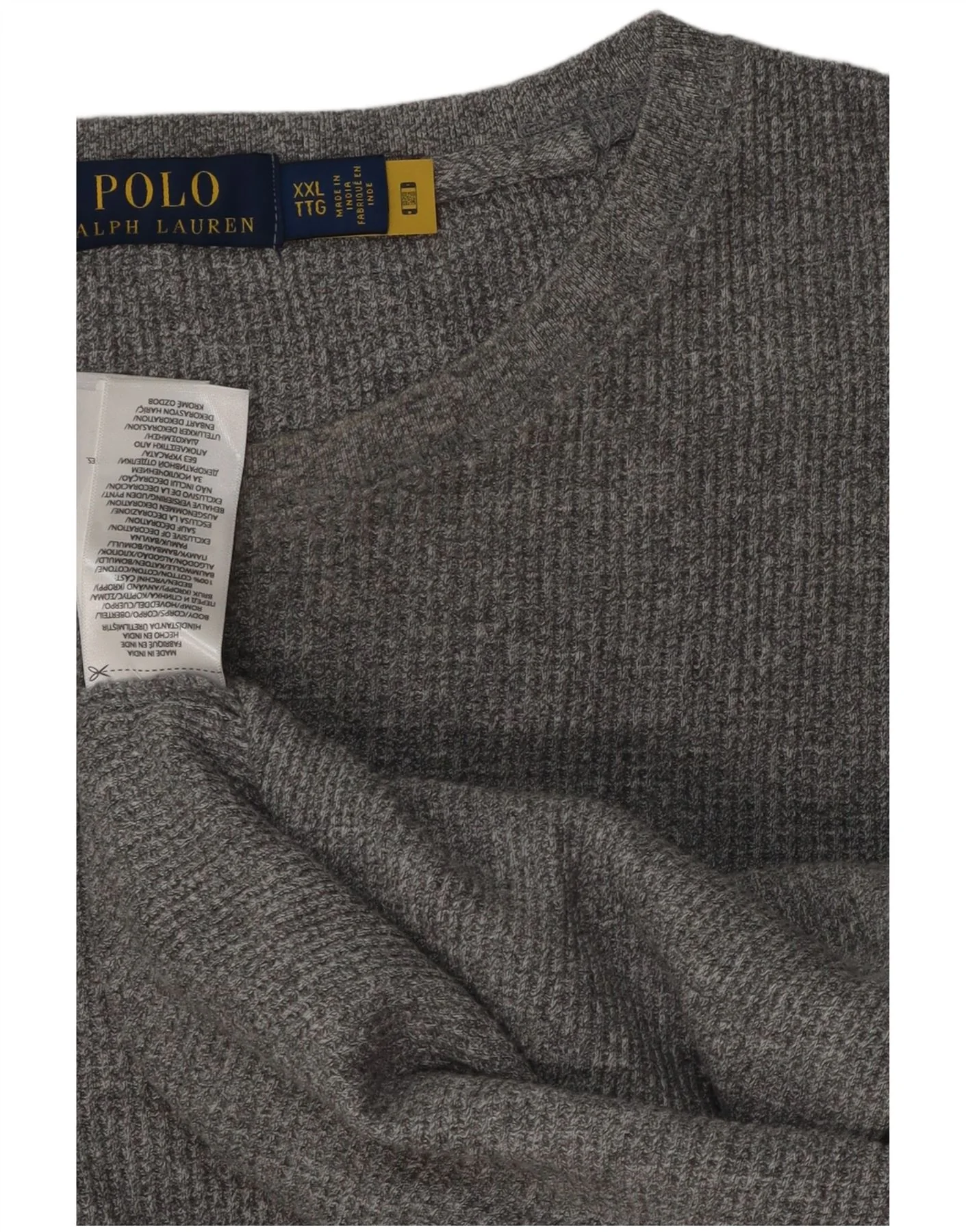 Polo Ralph Lauren Mens Top Long Sleeve 2XL Grey Cotton - Image 3