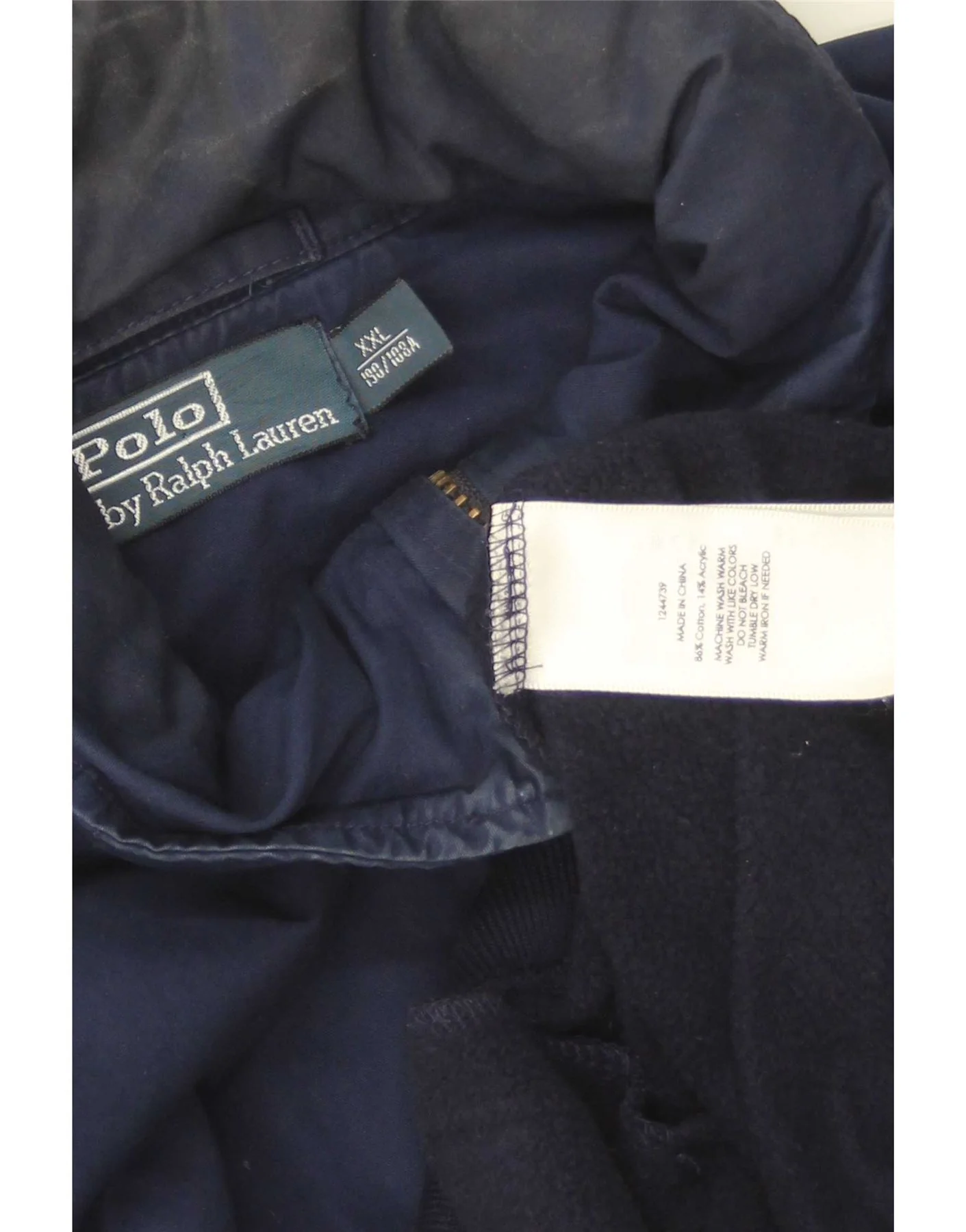 Polo Ralph Lauren Mens Tracksuit Top Jacket 2XL Navy Blue Colourblock - Image 4