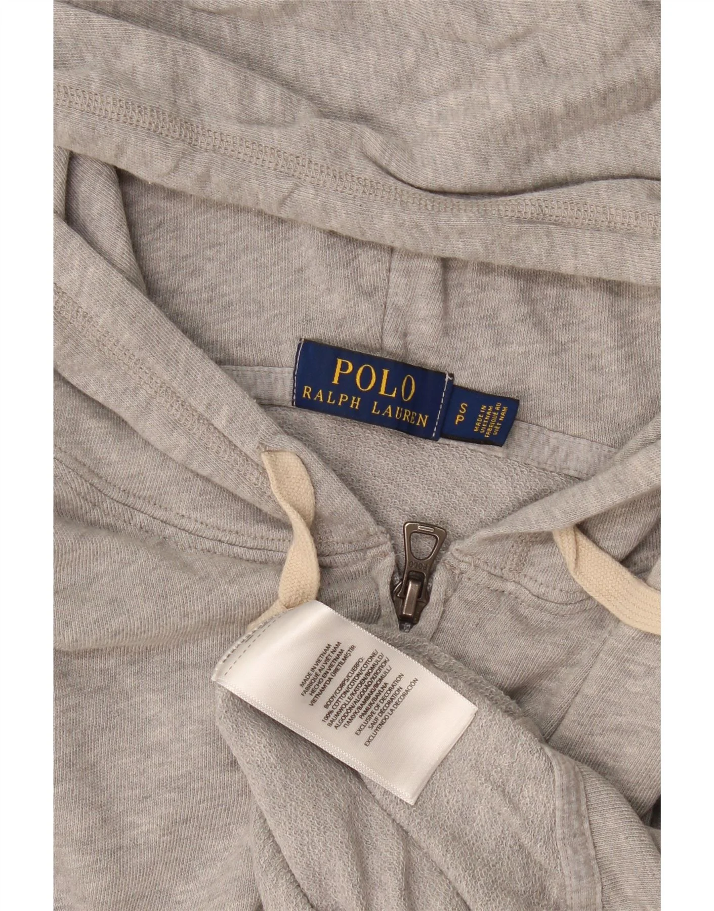 Polo Ralph Lauren Mens Zip Hoodie Sweater Small Grey Cotton - Image 4