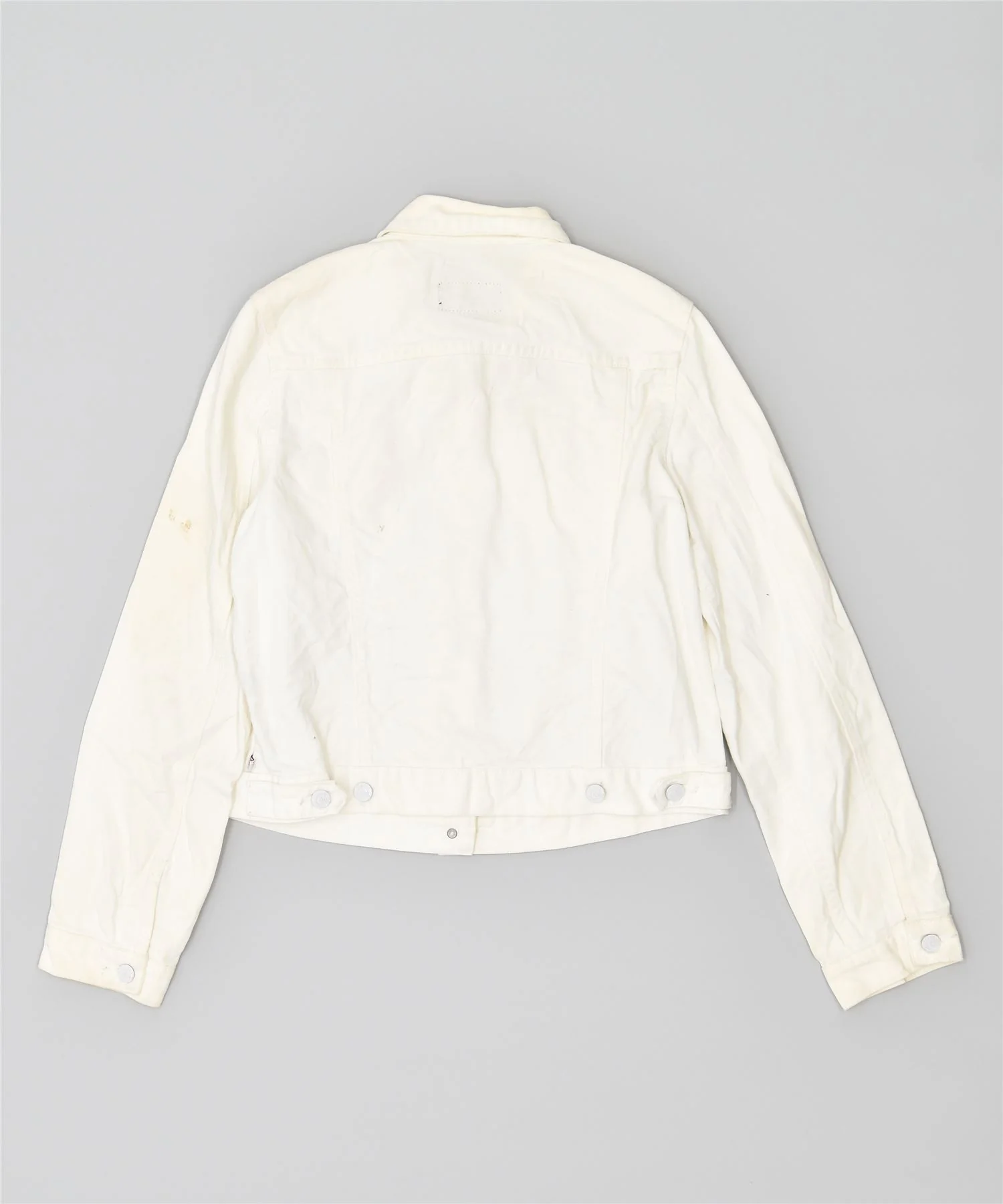 POLO RALPH LAUREN Womens Denim Jacket UK 14 Large White Cotton - Image 2