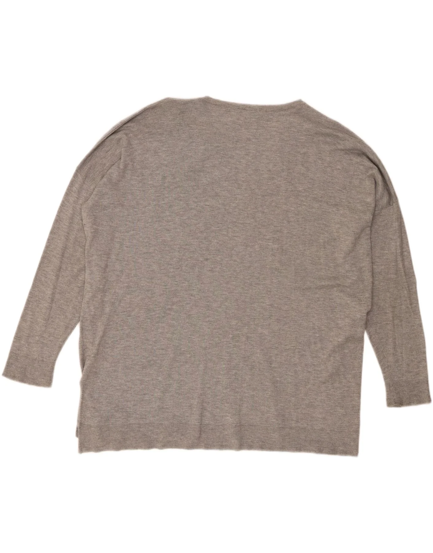 Polo Ralph Lauren Womens Oversized V-Neck Jumper Sweater UK 16 Large Grey - Image 2
