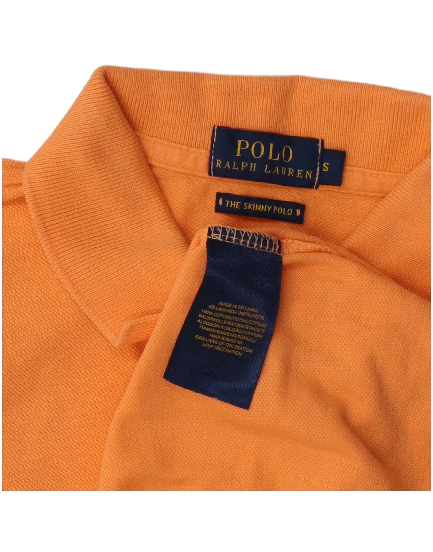 Polo Ralph Lauren Womens The Skinny Shirt UK 10 Small Orange Cotton - Image 3