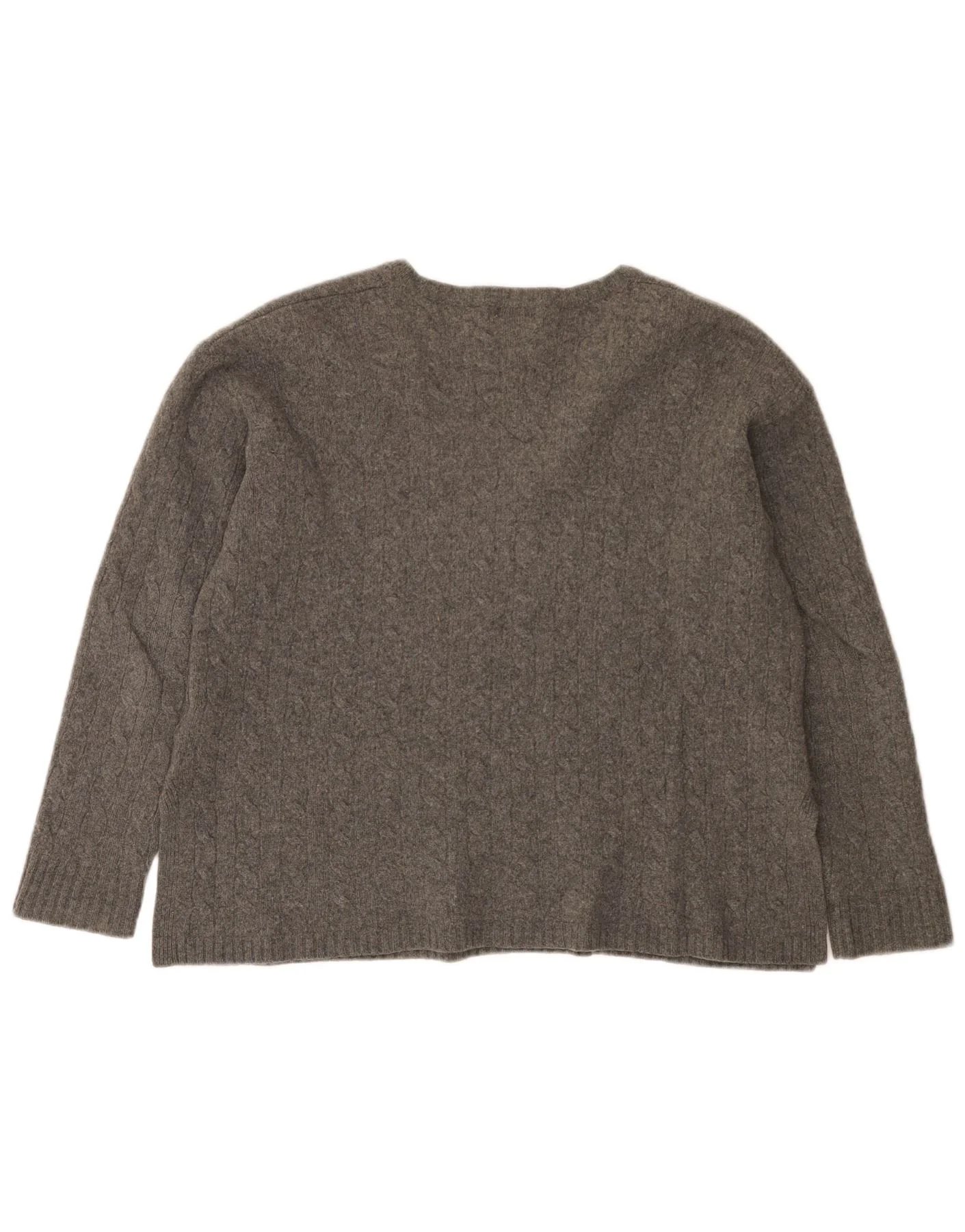 Polo Ralph Lauren Womens V-Neck Jumper Sweater UK 16 Large Grey Wool - Image 2