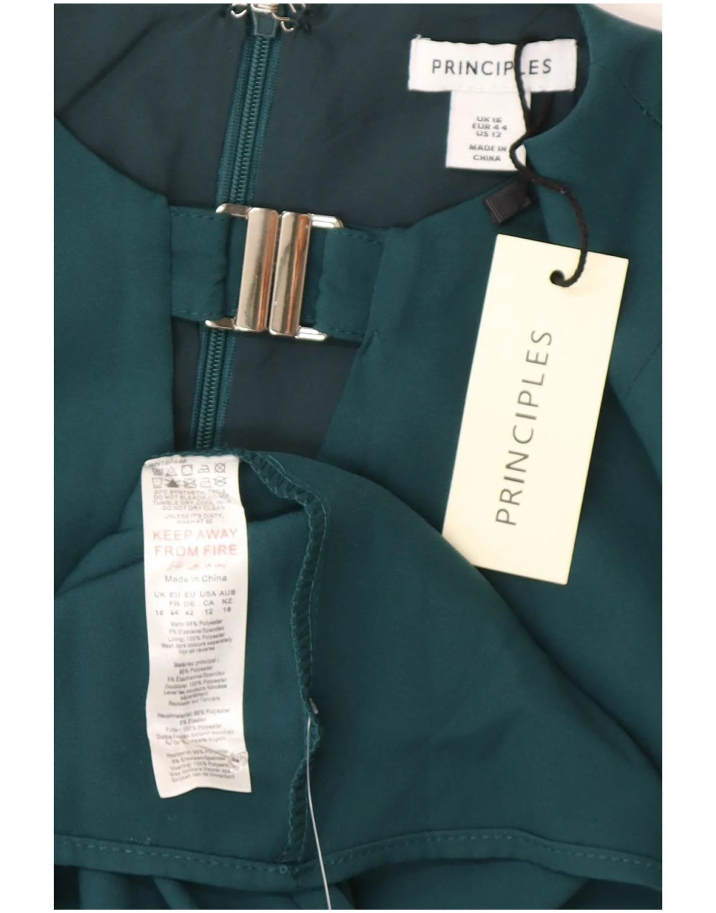 Principles Womens Sleeveless Sheath Dress UK 16 Large Green Colourblock - Image 5