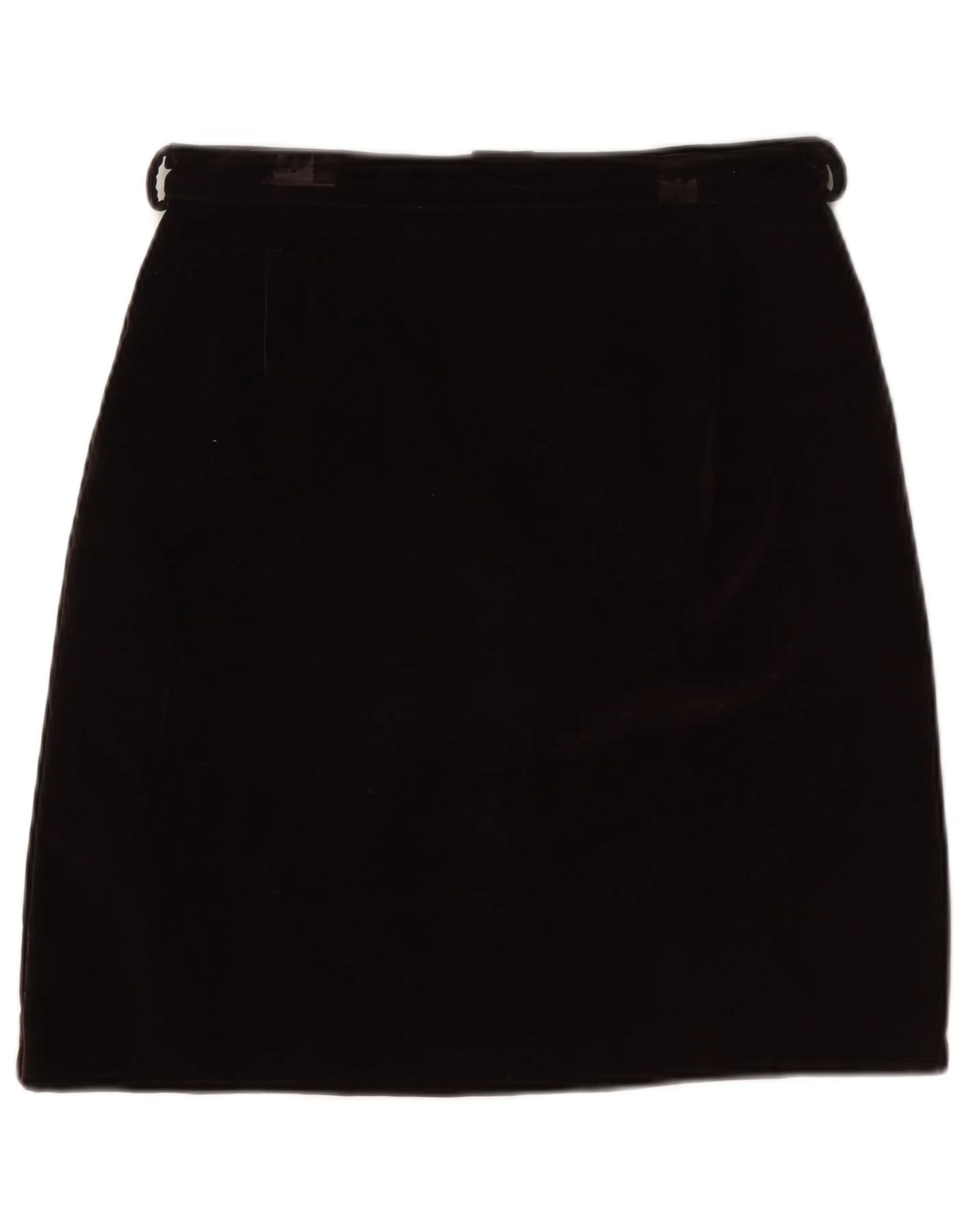 Prisma Womens Velvet A-Line Skirt UK 10 Small W26 Black Acrylic