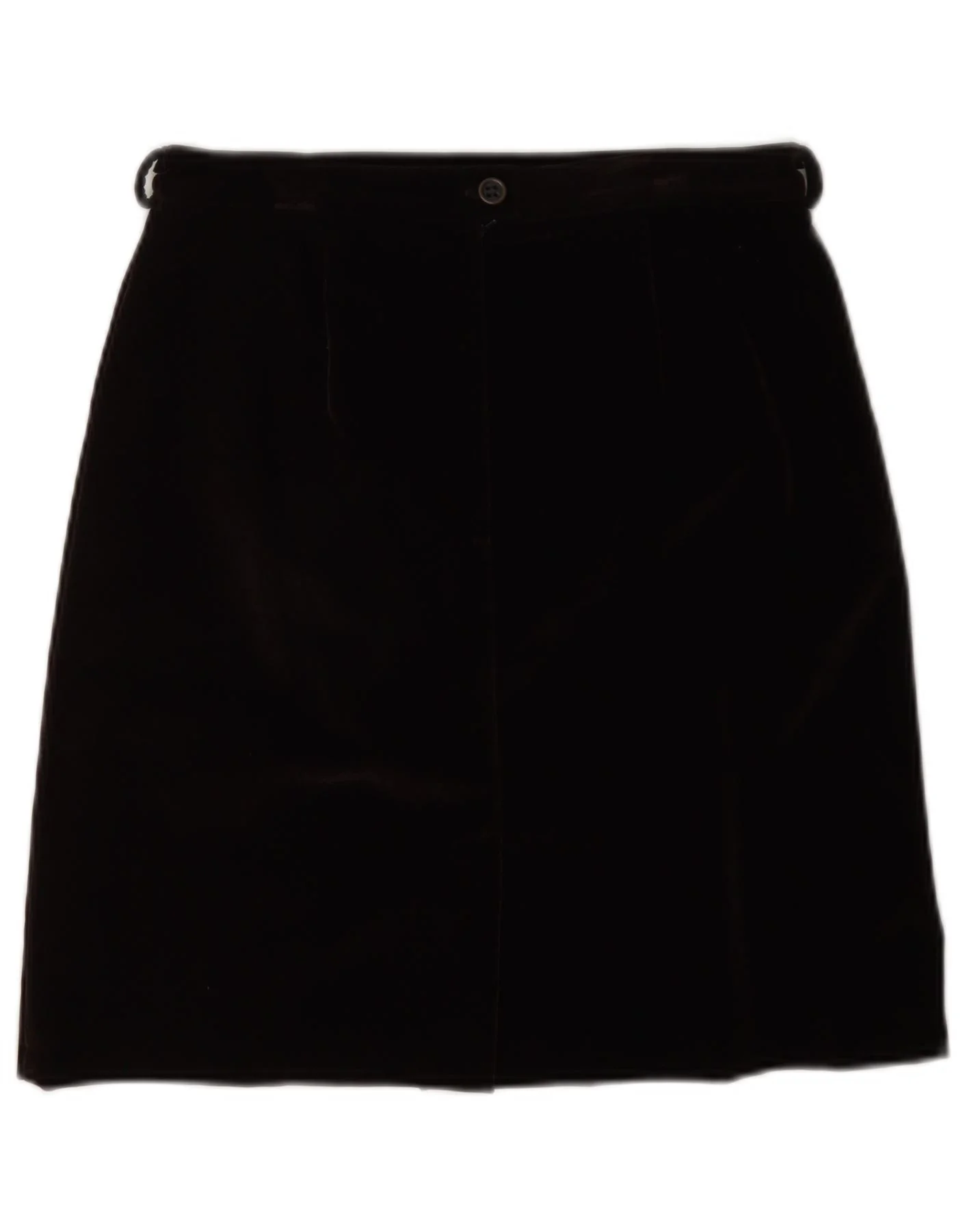 Prisma Womens Velvet A-Line Skirt UK 10 Small W26 Black Acrylic - Image 2