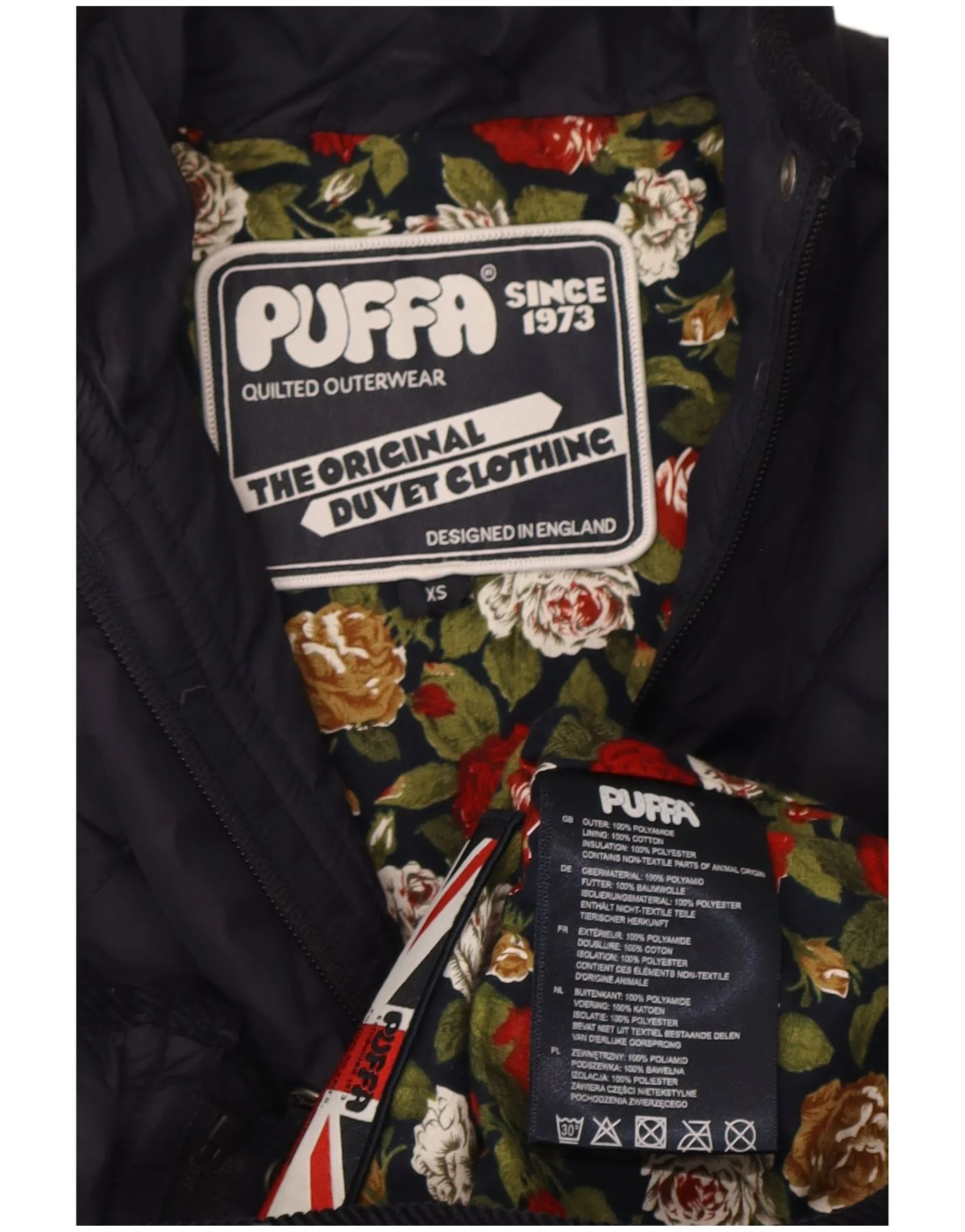 Puffa Womens Quilted Jacket UK 6 XS Navy Blue Polyamide - Image 3