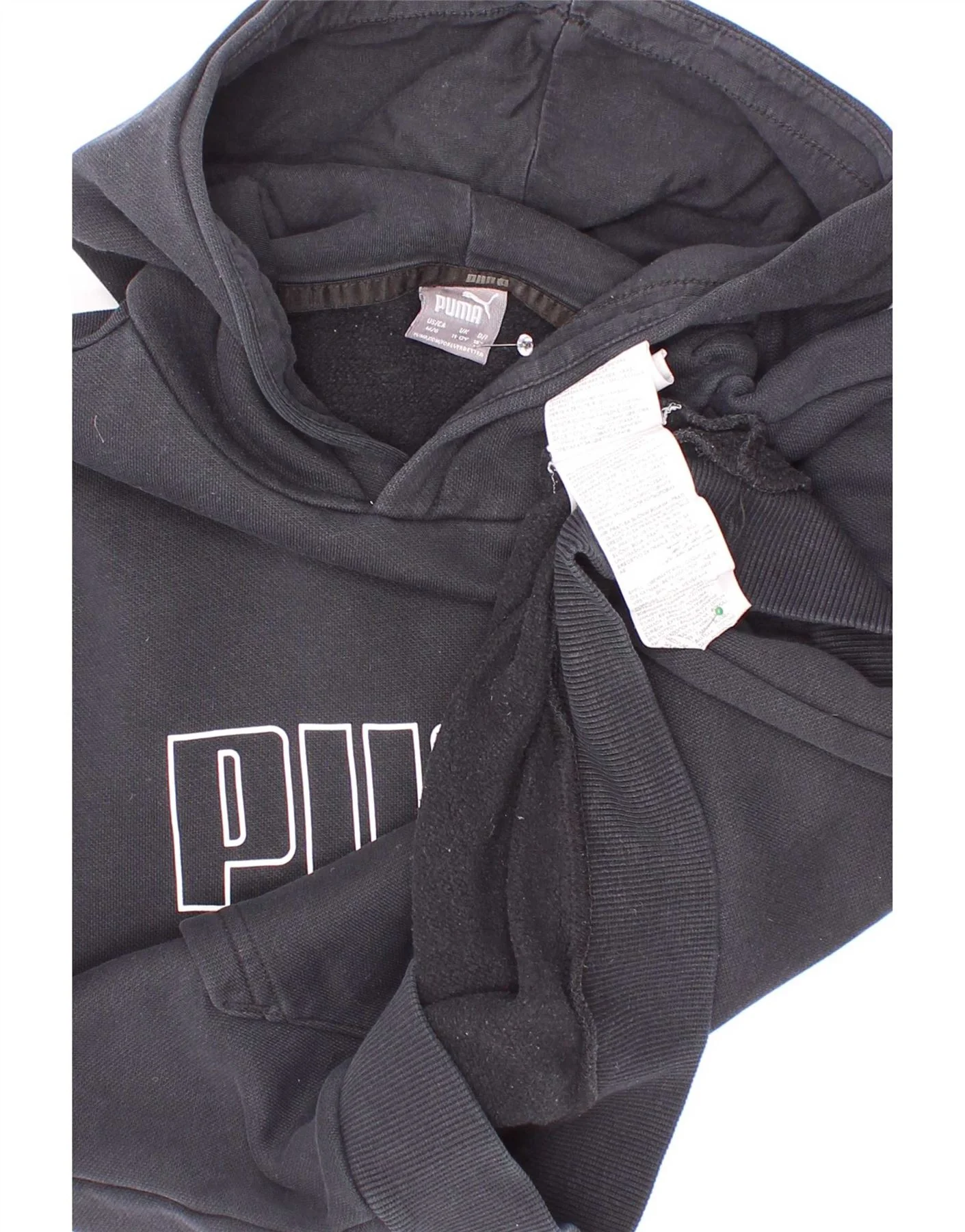 Puma Boys Graphic Hoodie Jumper 11-12 Years Navy Blue Cotton - Image 3