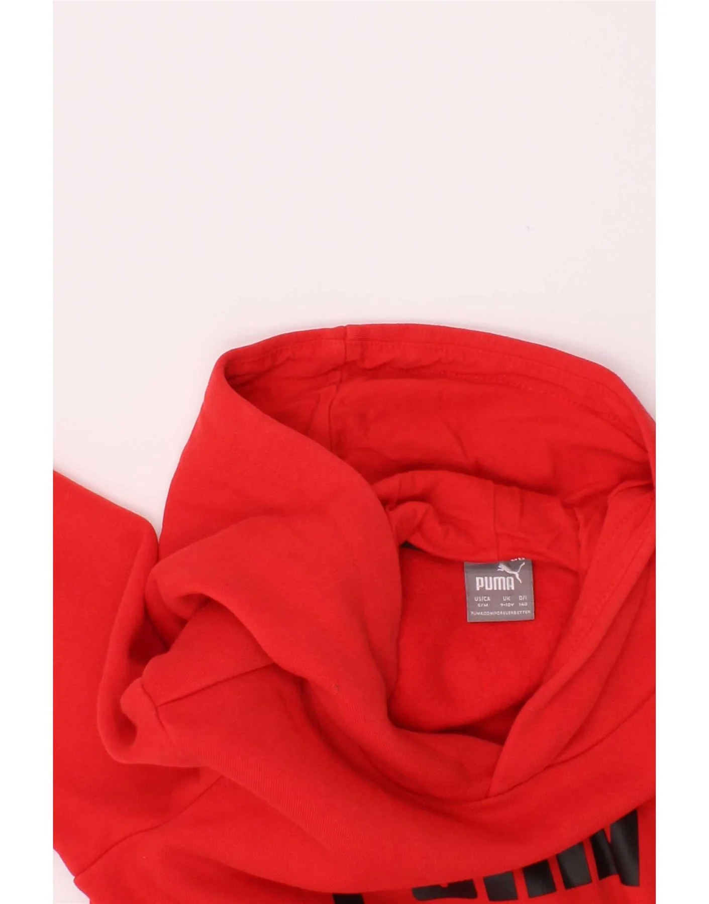 Puma Boys Graphic Hoodie Jumper 9-10 Years Red Cotton - Image 5