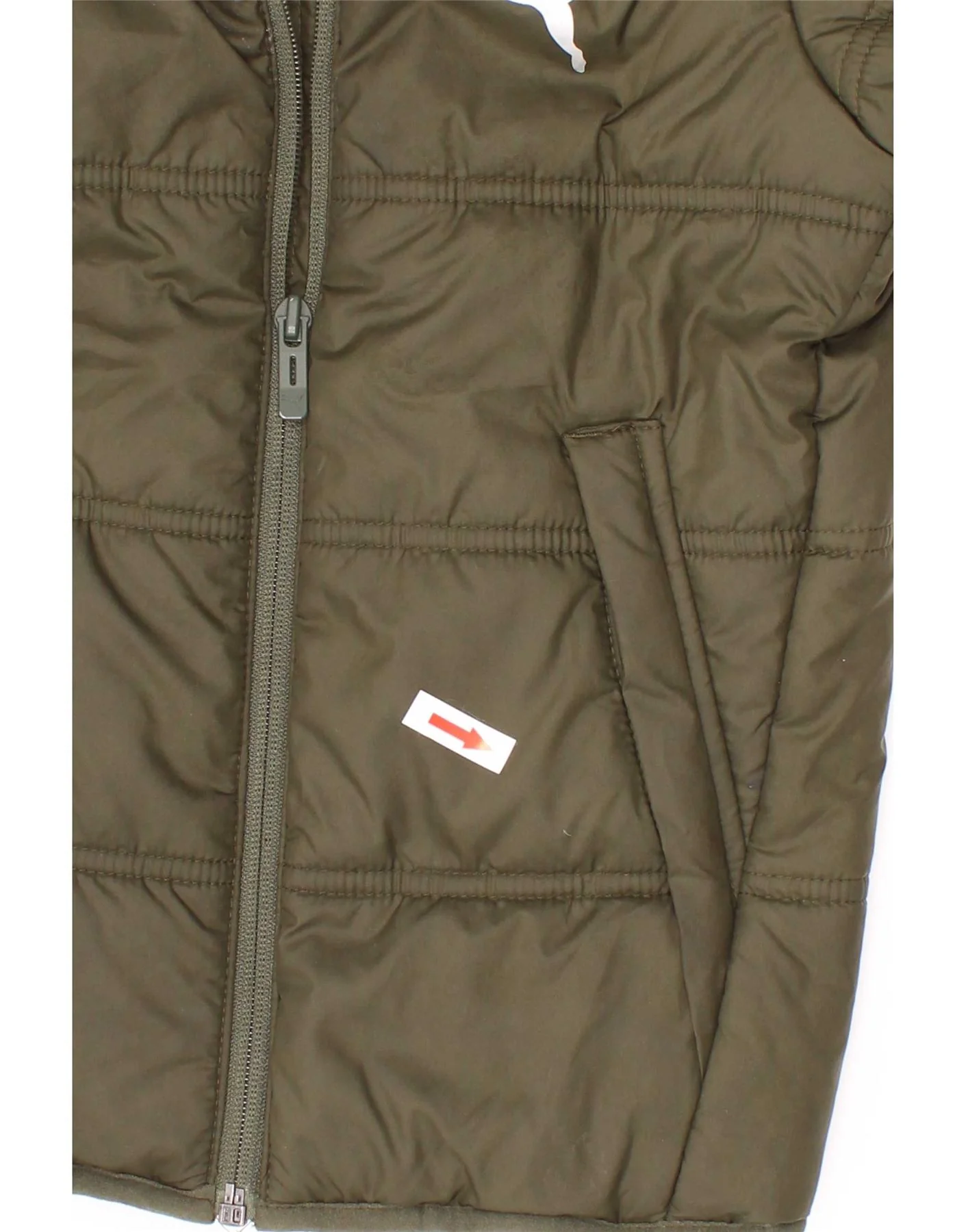 Puma Boys Graphic Padded Jacket 5-6 Years Khaki Polyester - Image 5
