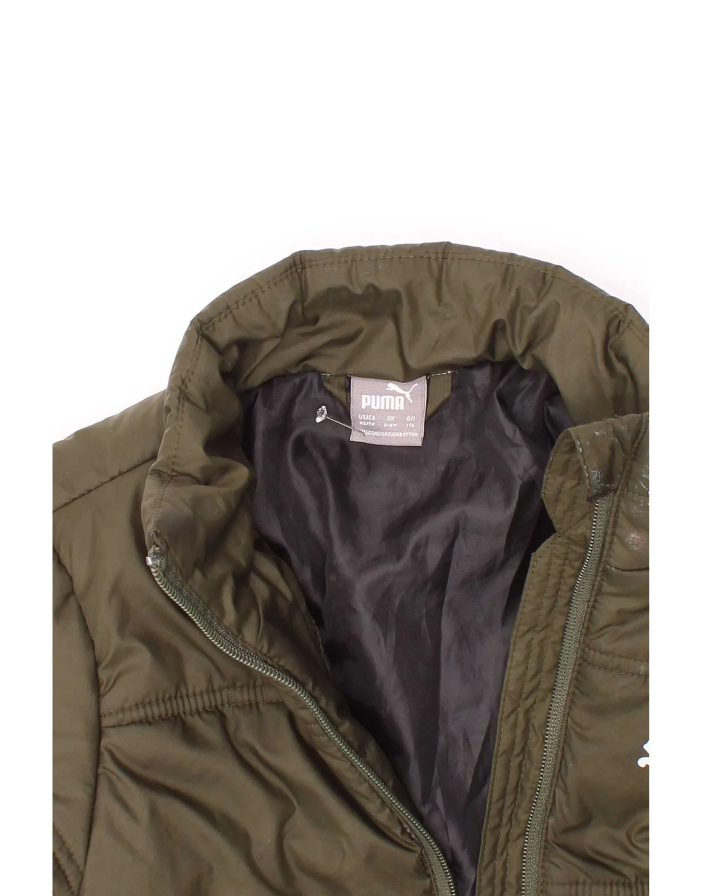 Puma Boys Graphic Padded Jacket 5-6 Years Khaki Polyester - Image 8