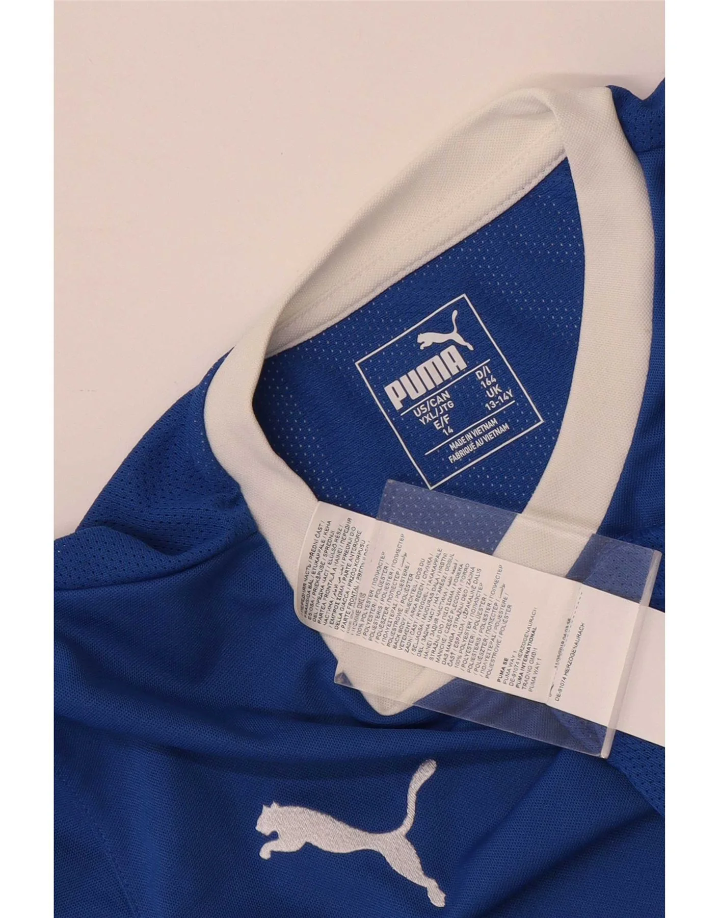 Puma Boys Graphic T-Shirt Top 13-14 Years Blue Polyester - Image 3