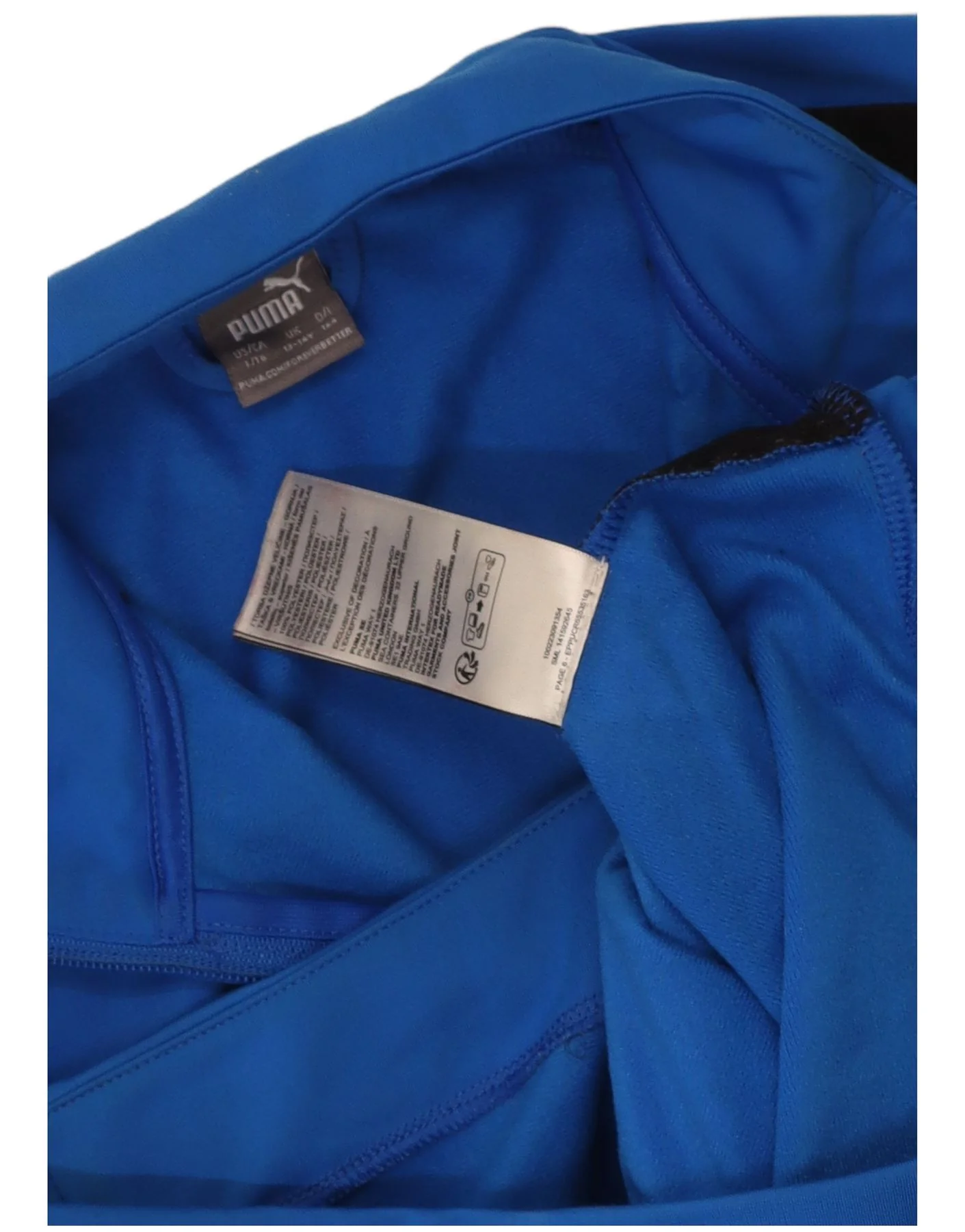 Puma Boys Graphic Tracksuit Top Jacket 13-14 Years Blue Colourblock - Image 4