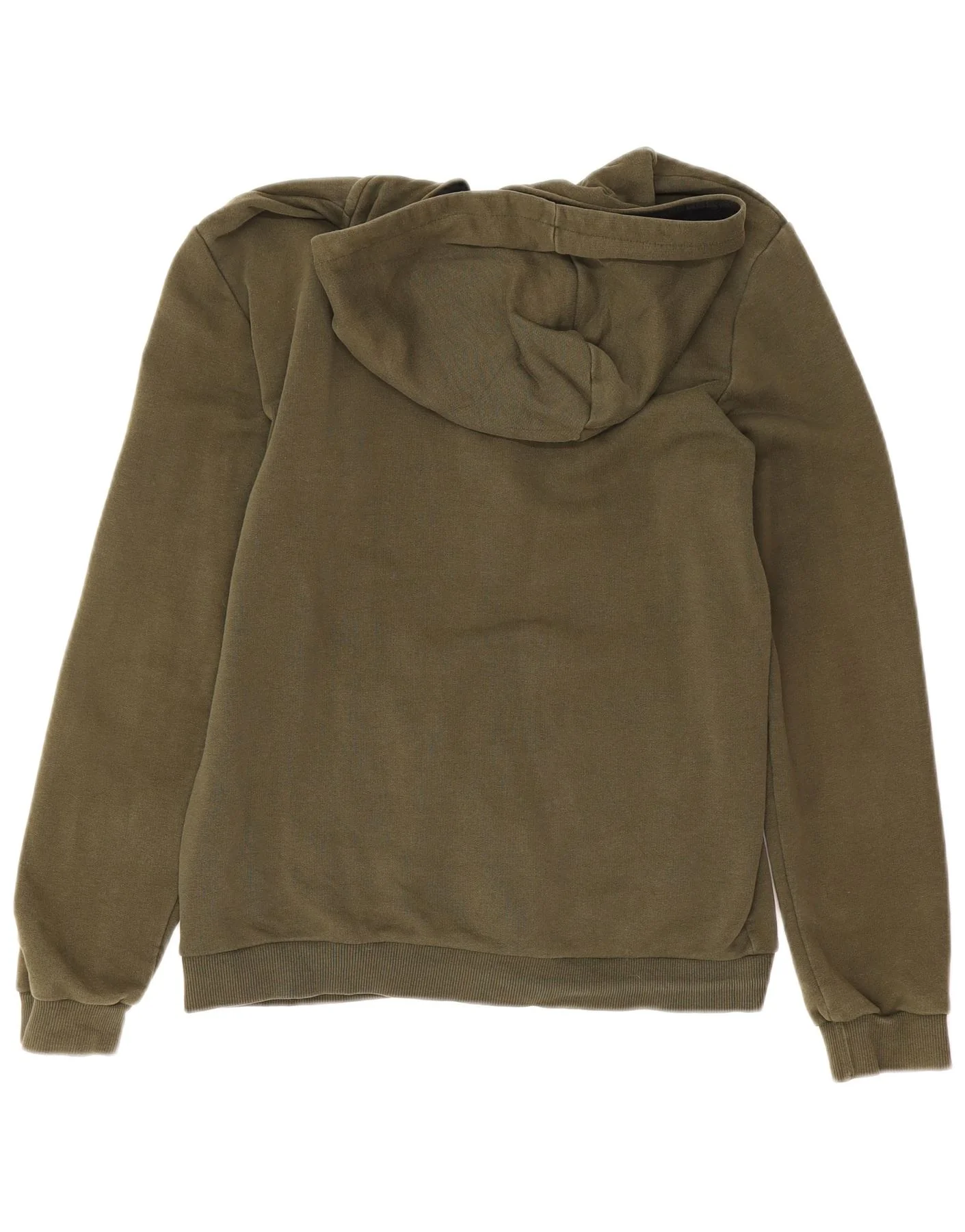 Puma Boys Graphic Zip Hoodie Sweater 15-16 Years Khaki Cotton - Image 2