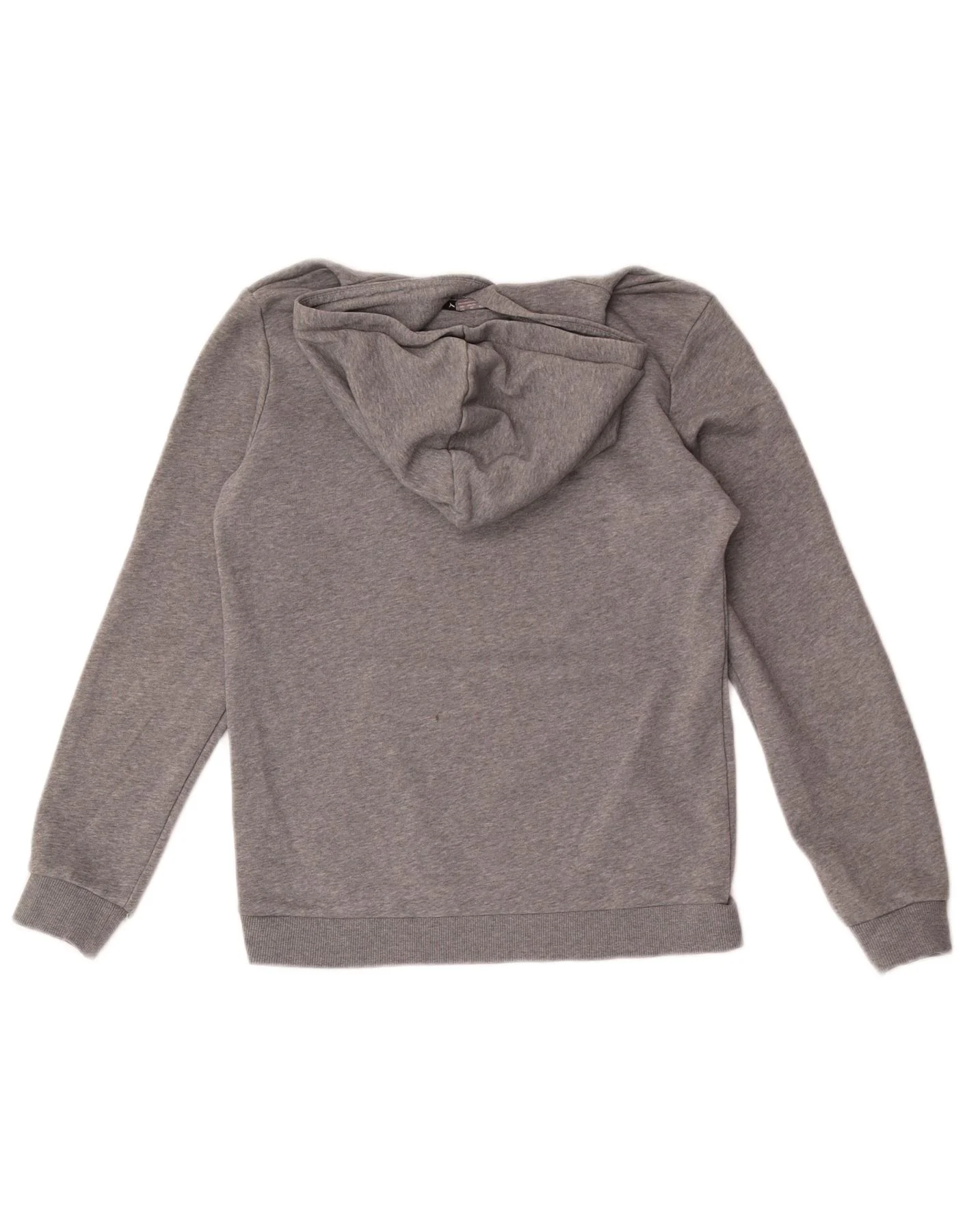 Puma Boys Hoodie Jumper 13-14 Years Grey Flecked Cotton - Image 2