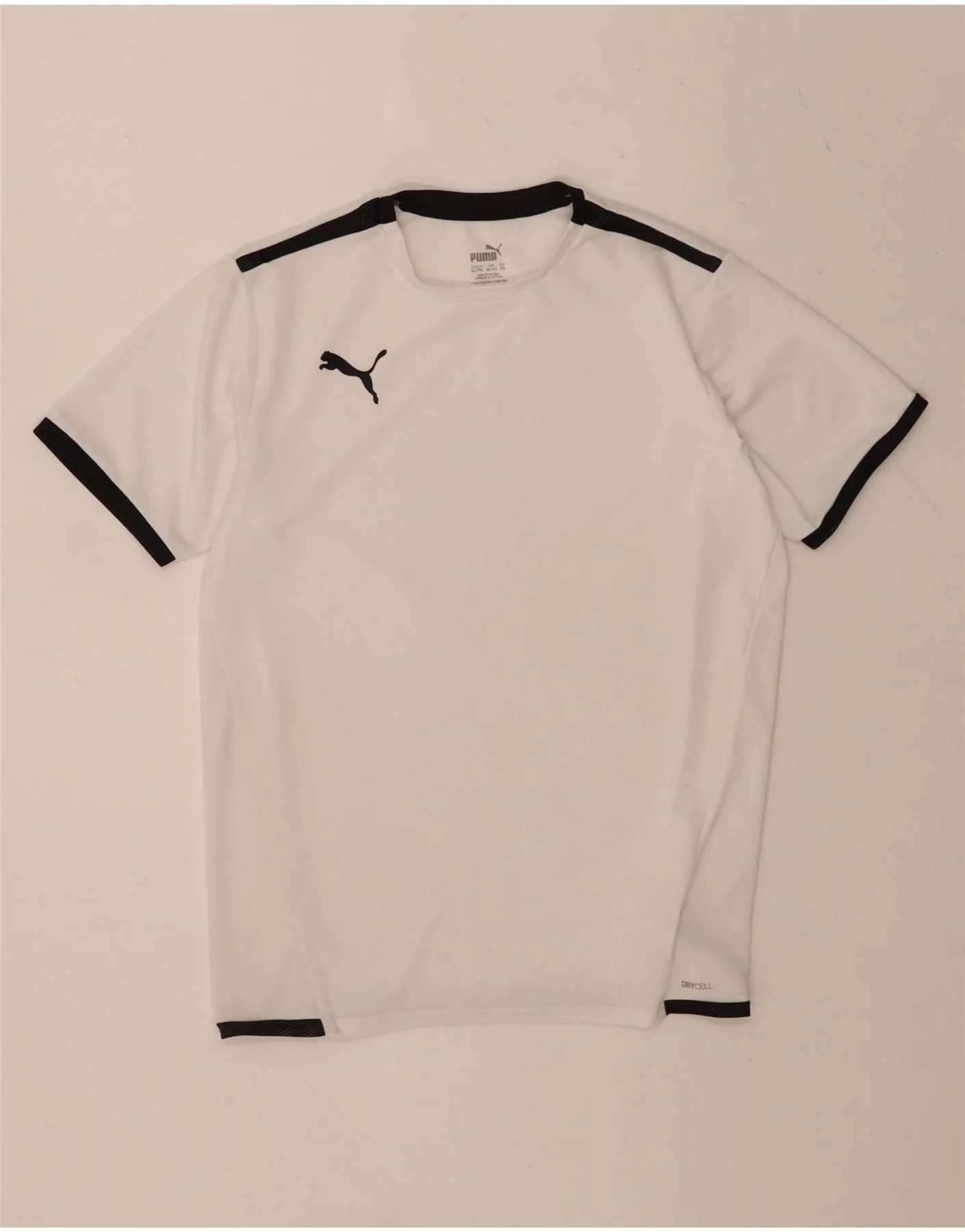 Puma Boys T-Shirt Top 15-16 Years White Colourblock Polyester