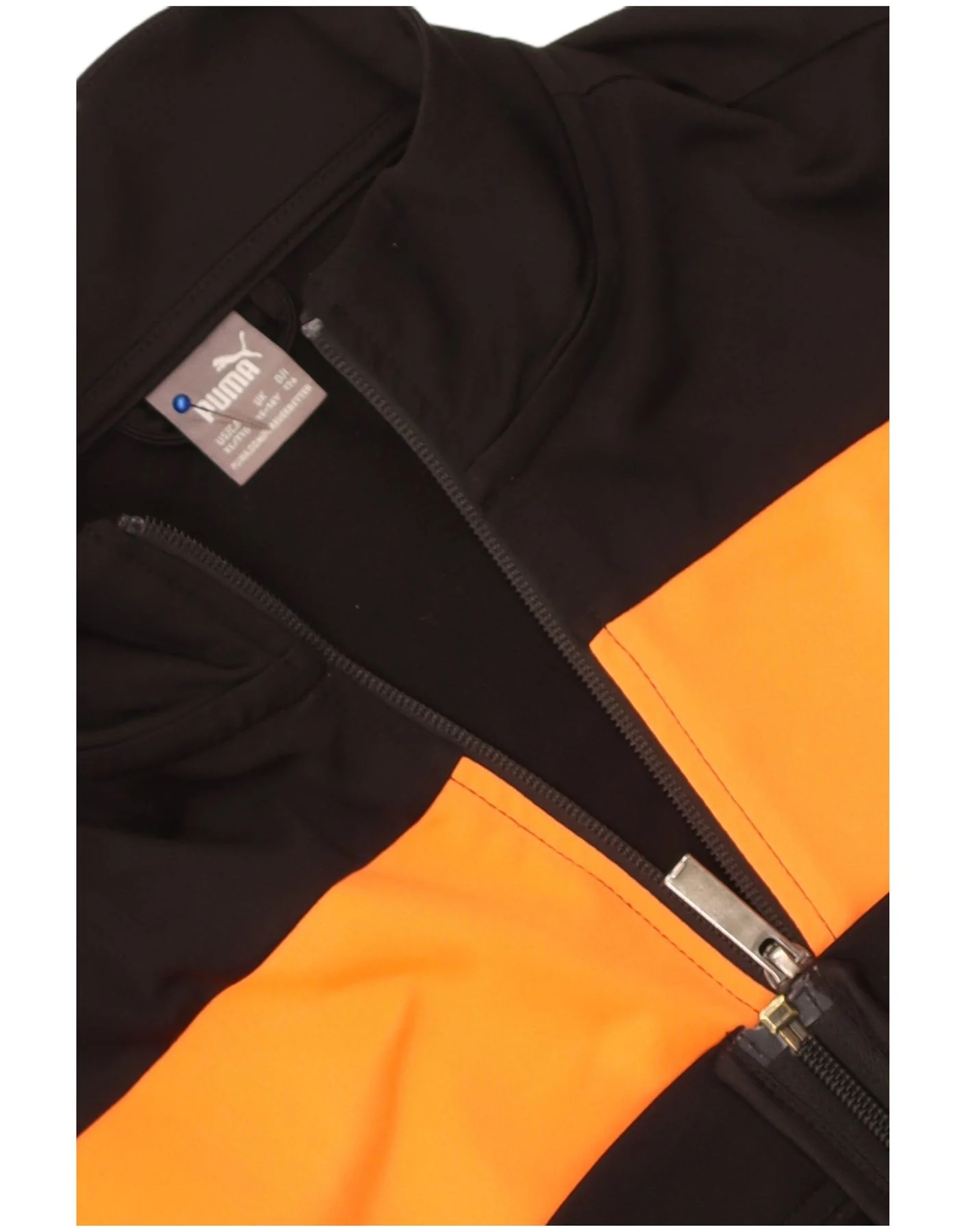 Puma Boys Tracksuit Top Jacket 15-16 Years Black Colourblock - Image 3