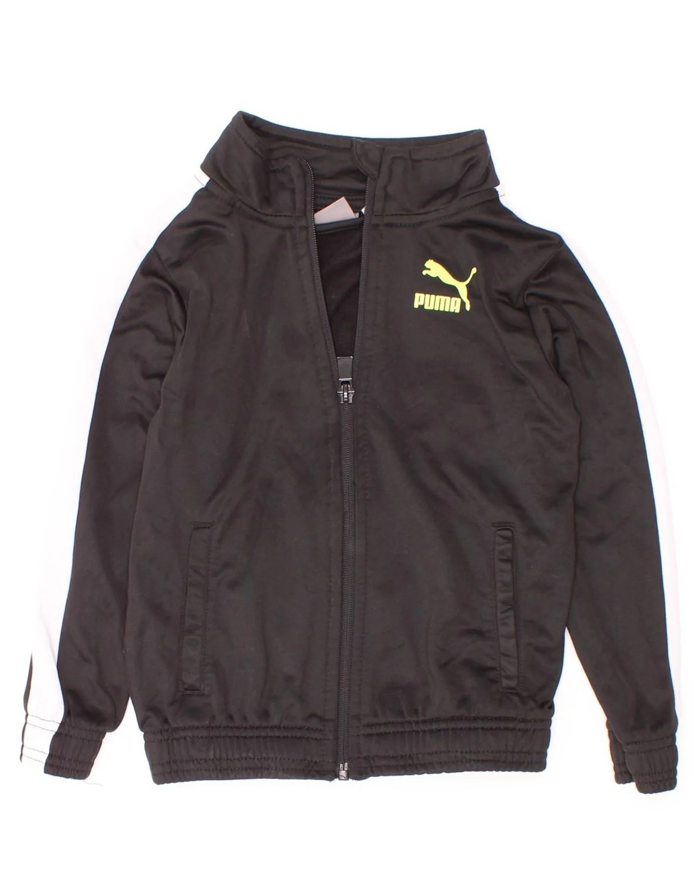 Puma Boys Tracksuit Top Jacket 3-4 Years Black Colourblock Polyester