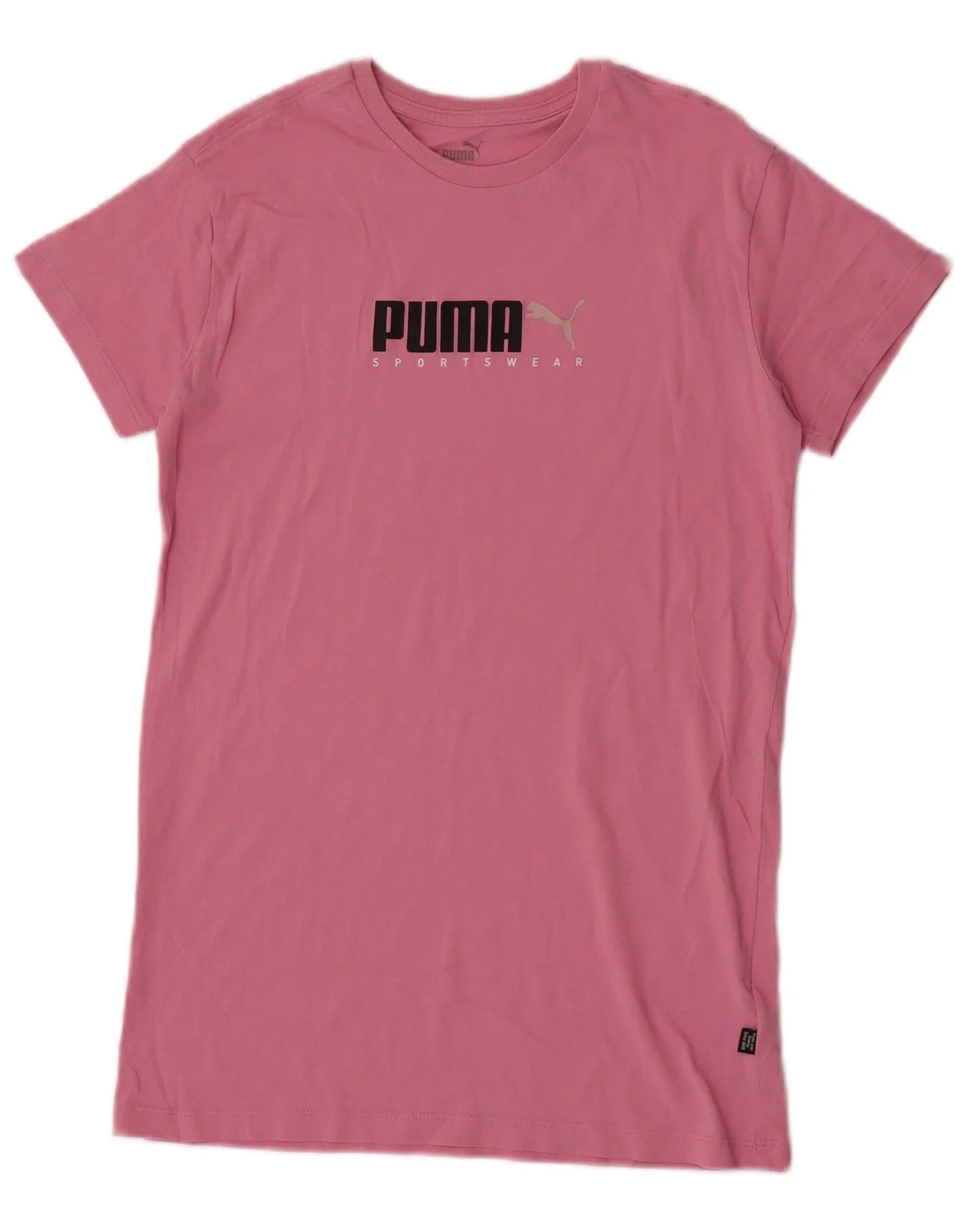 Puma Girls Graphic T-Shirt Top 13-14 Years Pink Cotton