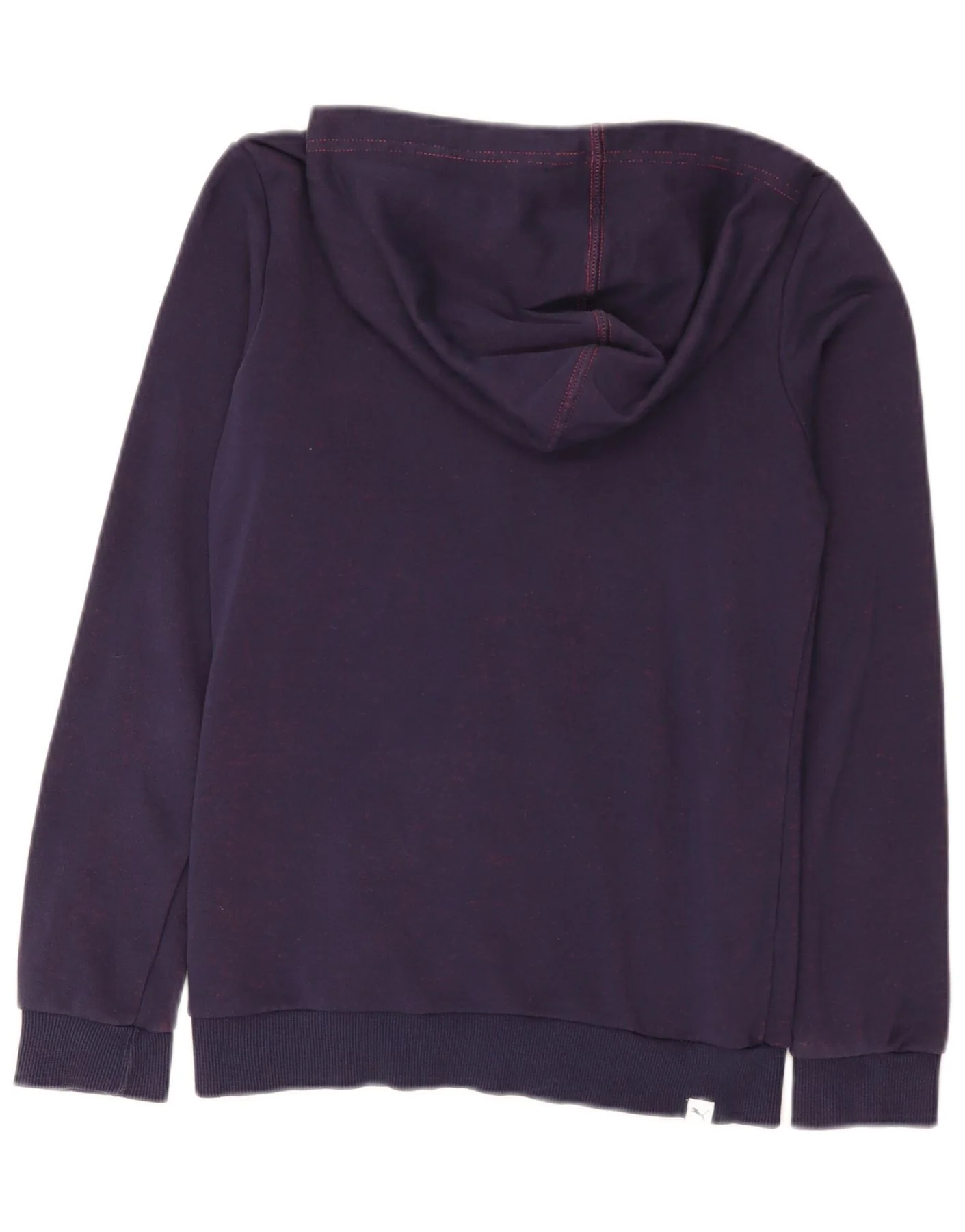 Puma Girls Graphic Zip Hoodie Sweater 13-14 Years Purple Cotton - Image 2