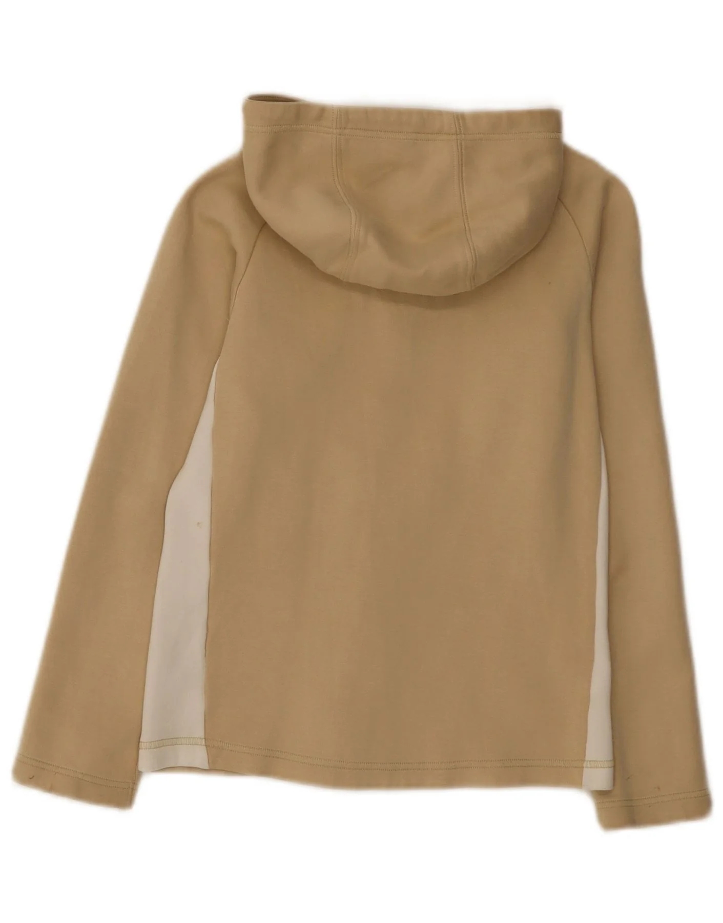 Puma Girls Hooded Zip Hoodie Sweater 11-12 Years Beige Colourblock - Image 2