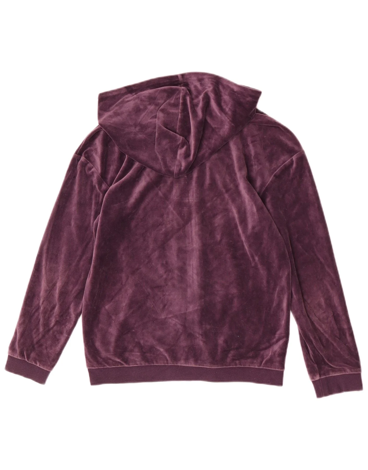 Puma Girls Velvet Zip Hoodie Sweater 13-14 Years Purple Cotton - Image 2