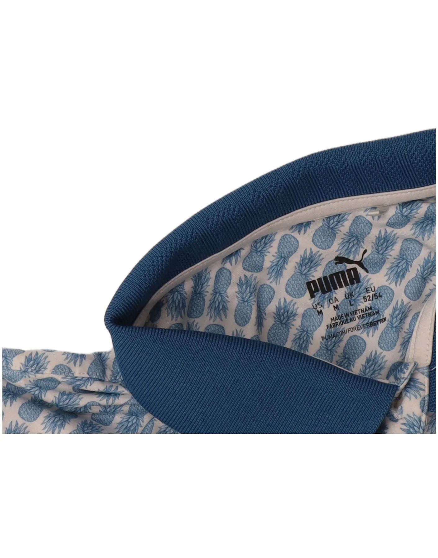 Puma Mens Abstract Pattern Polo Shirt Large Blue Festival - Image 3