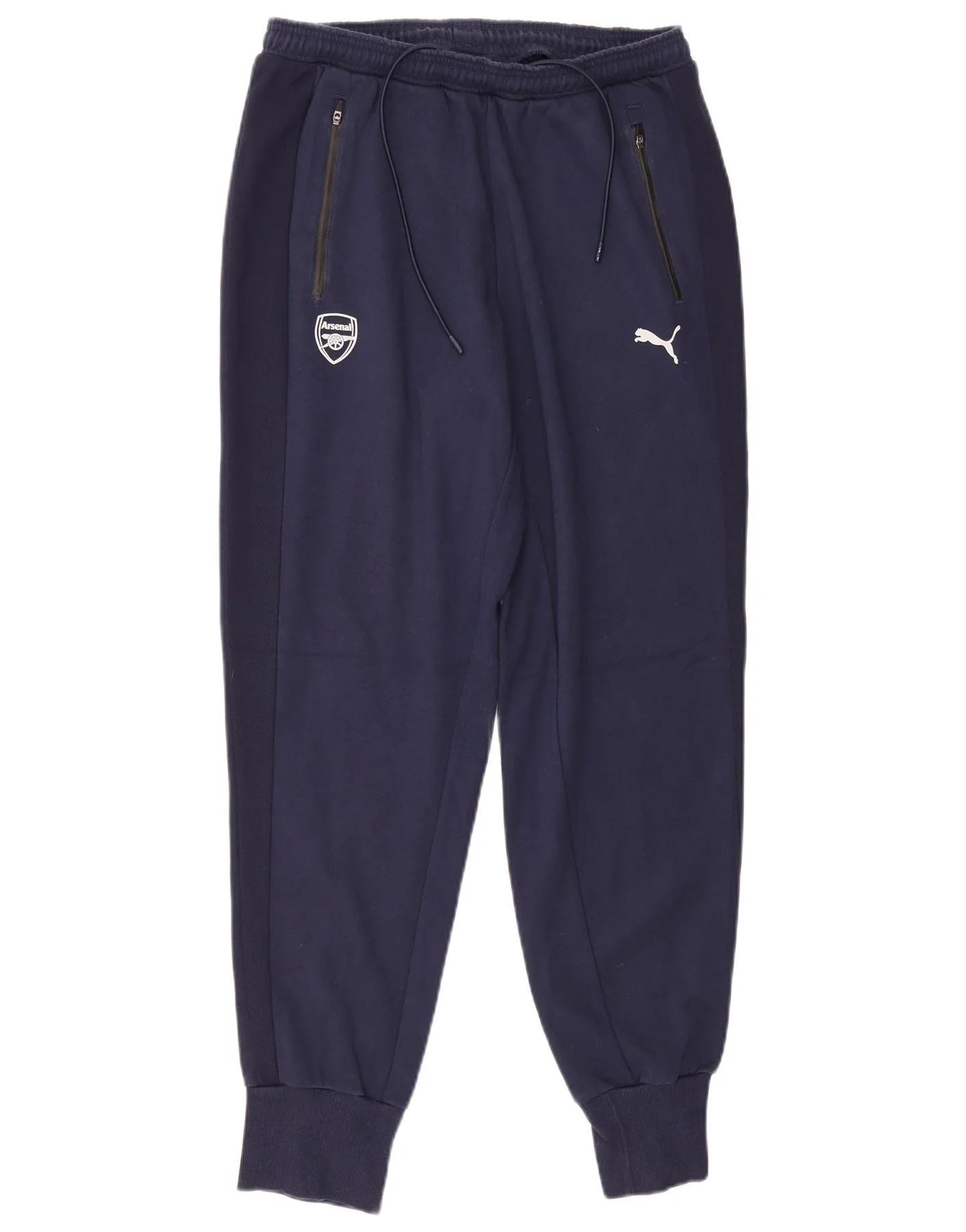 Puma Mens Arsenal Tracksuit Trousers Joggers Large Navy Blue Cotton