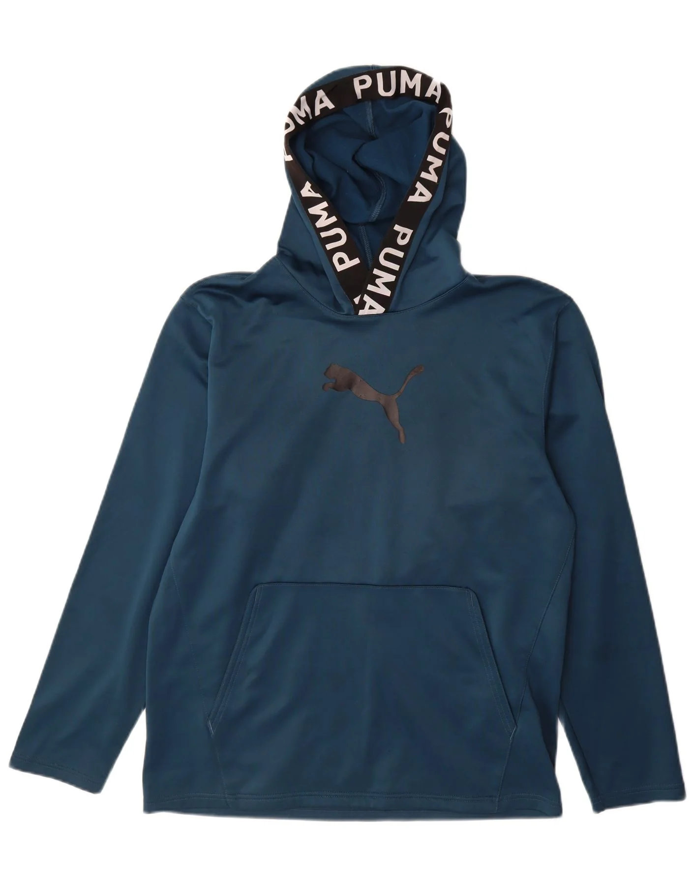 Puma Mens Graphic Hoodie Jumper Medium Navy Blue Colourblock Polyester