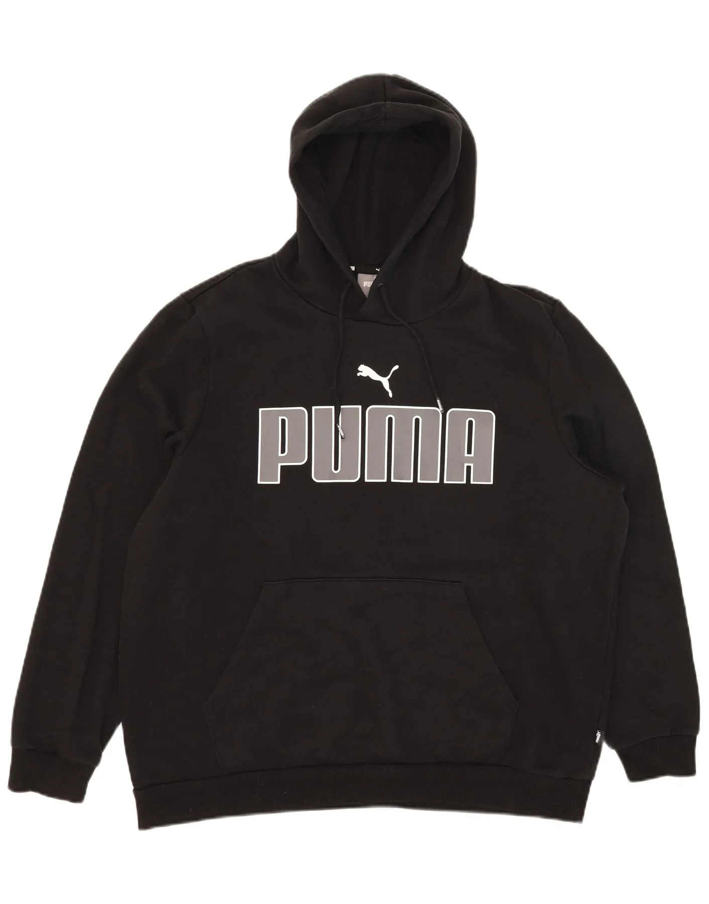 Puma Mens Graphic Hoodie Jumper XL Black Cotton