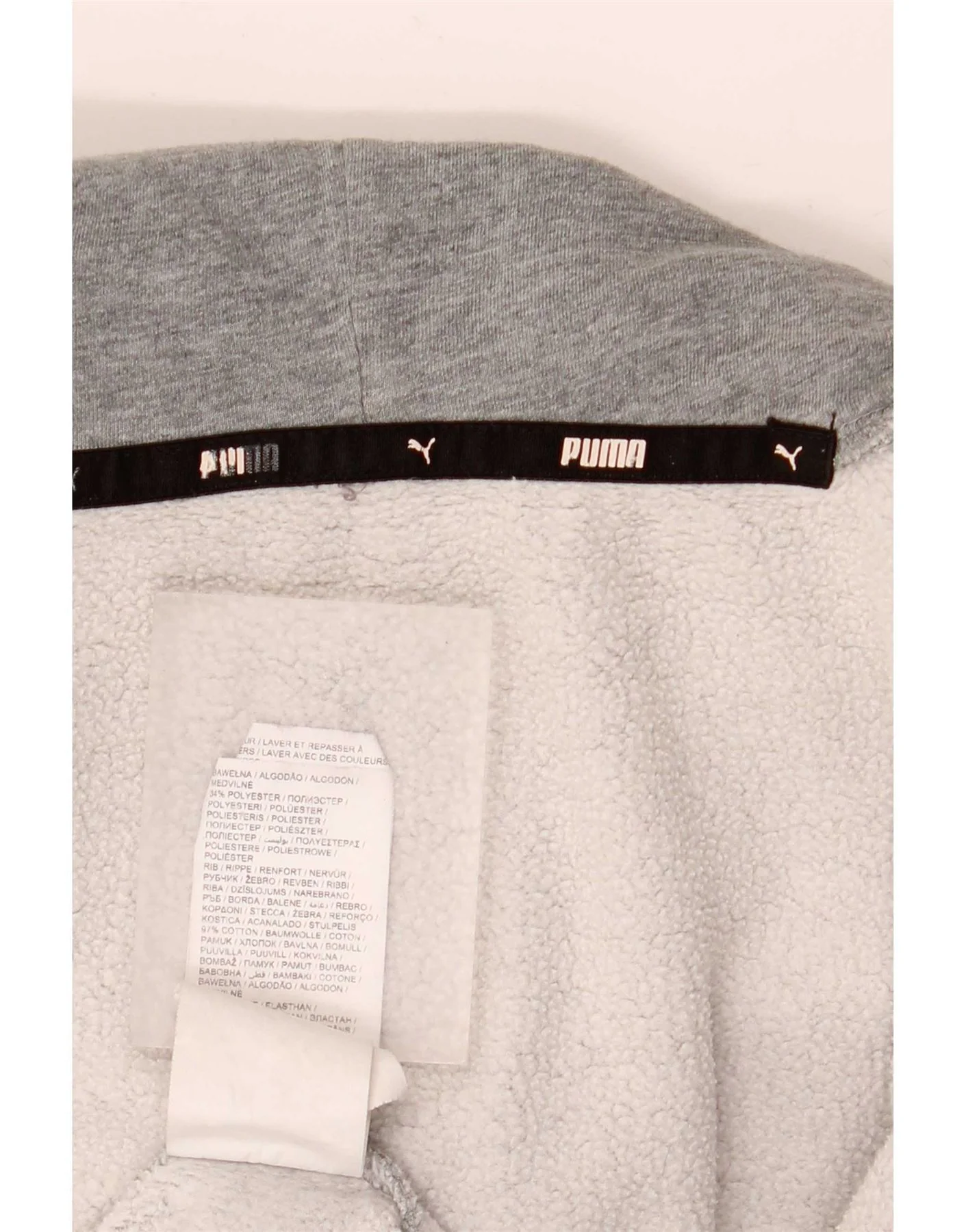 Puma Mens Graphic Hoodie Jumper XL Grey Cotton - Image 7