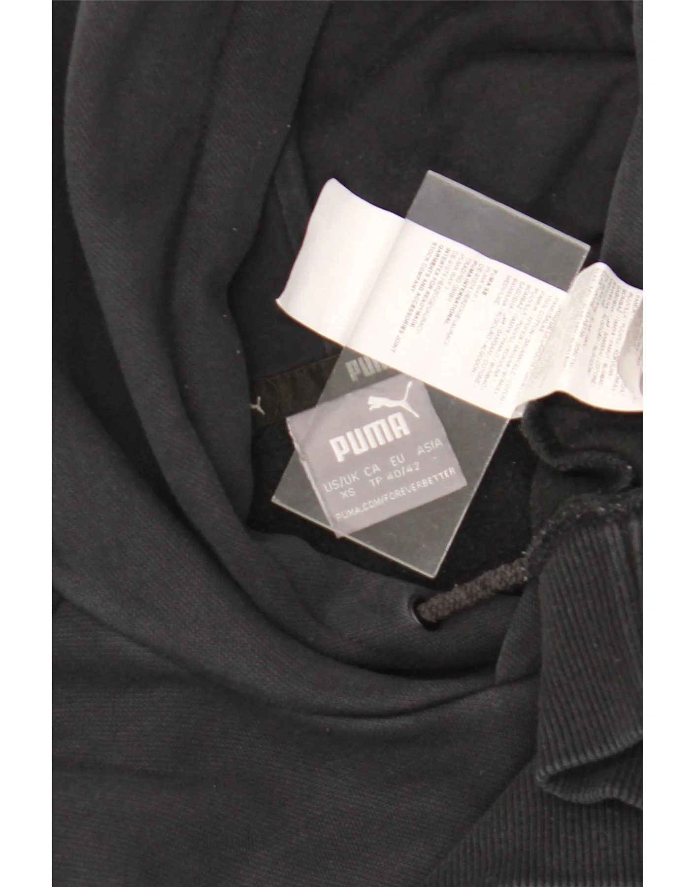 Puma Mens Graphic Hoodie Jumper XS Black Cotton - Image 3